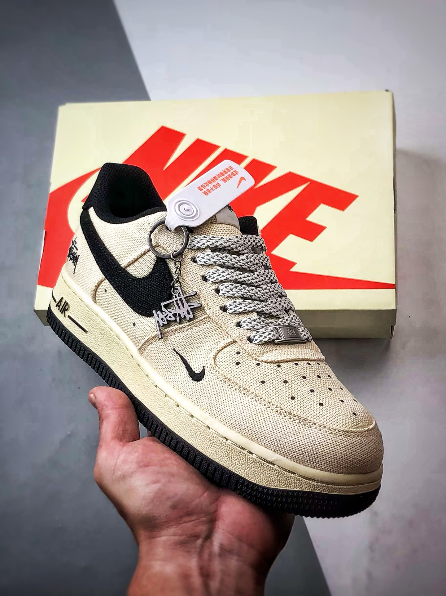 280 Stussy x Air Force 1 Low 麻布米黄黑 XX3168-153