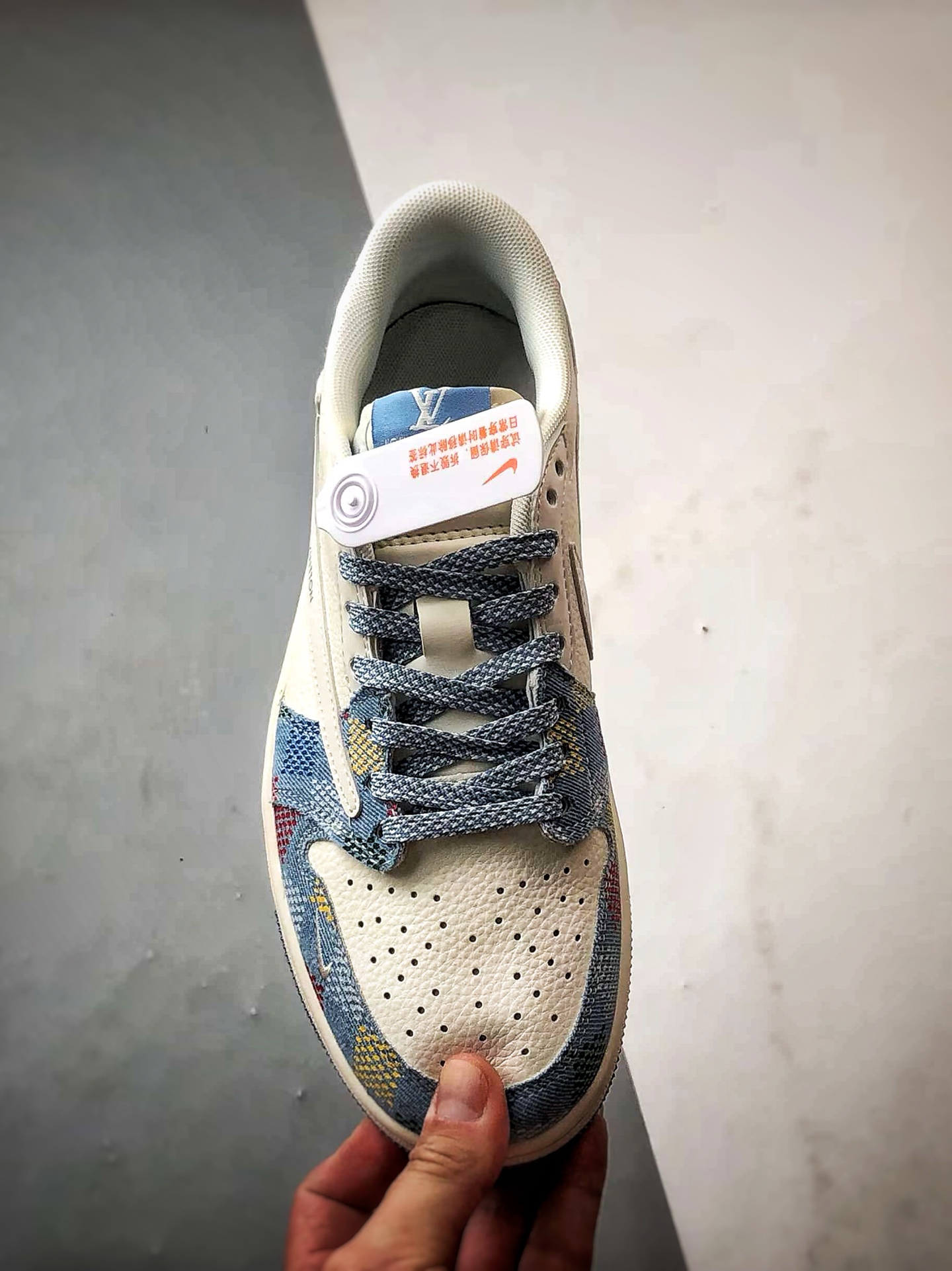 Air Jordan 1 Low OG ”高端定制” LV牛仔拼接白蓝倒钩 FC1688-232