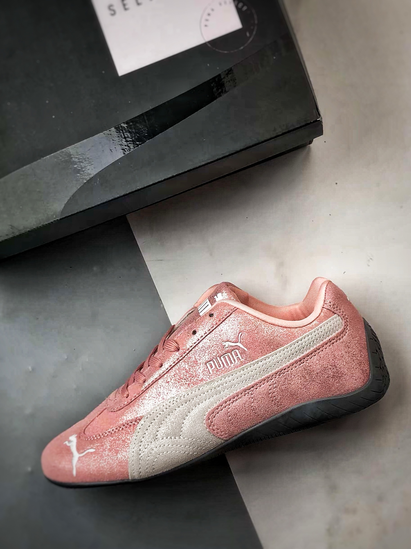 200 Puma Speedcet OG 粉白 彪马低帮复古运动休闲赛车跑鞋 404434-01