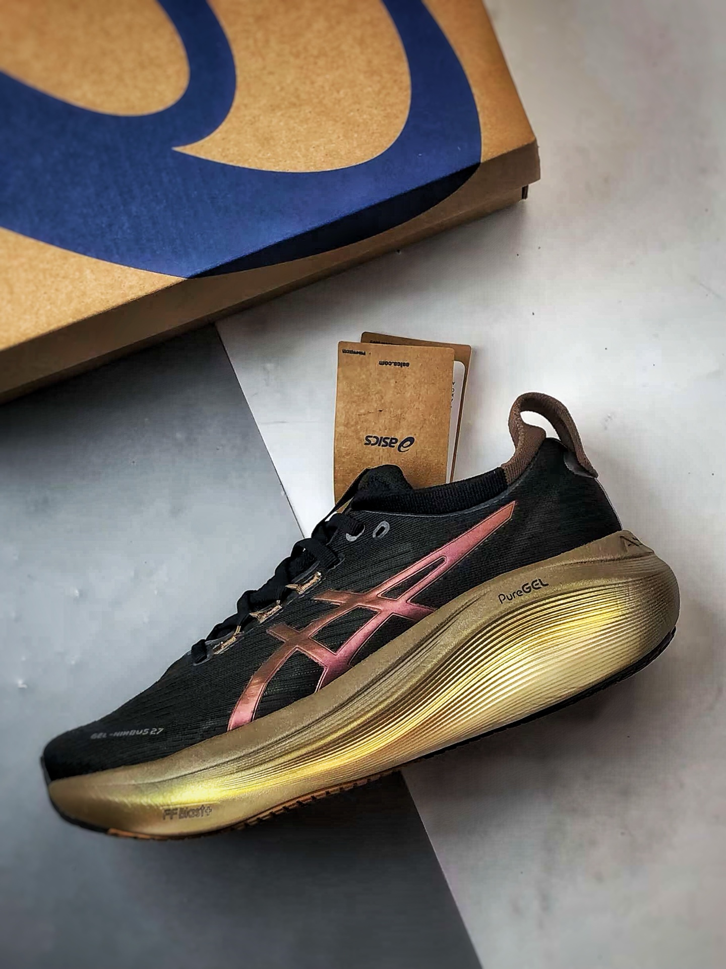 190 Asics Gel-Nimbus 27 黑金 亚瑟士27代舒适轻盈休闲跑步鞋