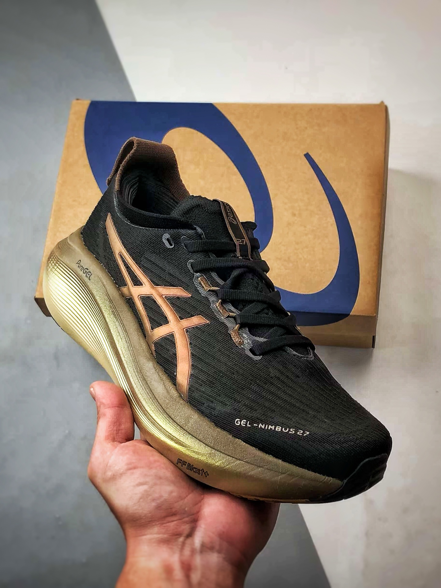 190 Asics Gel-Nimbus 27 黑金 亚瑟士27代舒适轻盈休闲跑步鞋