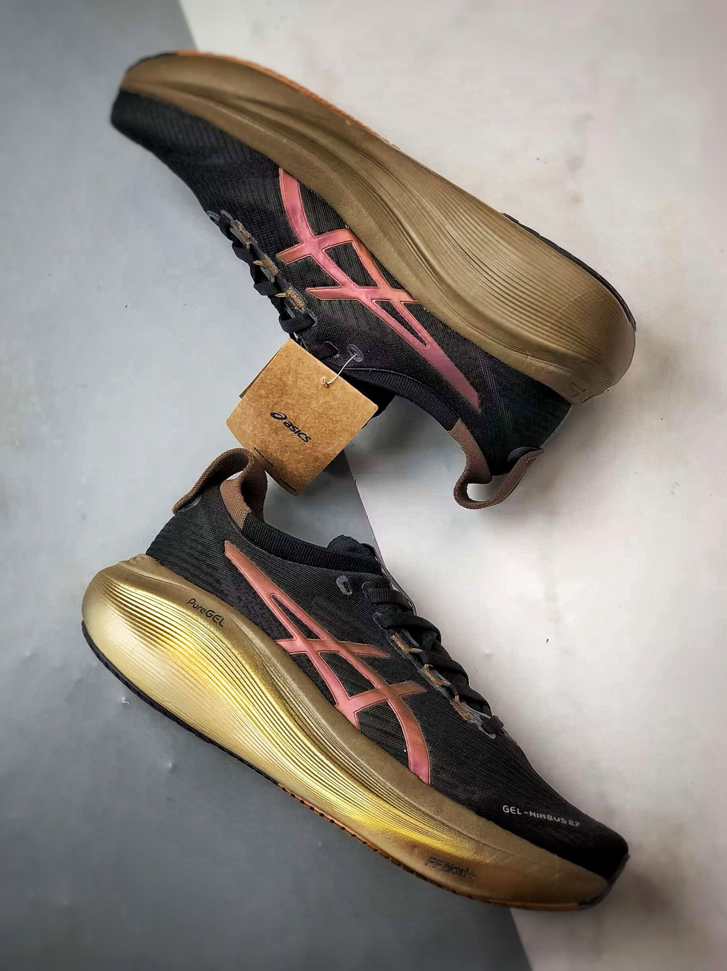 190 Asics Gel-Nimbus 27 黑金 亚瑟士27代舒适轻盈休闲跑步鞋