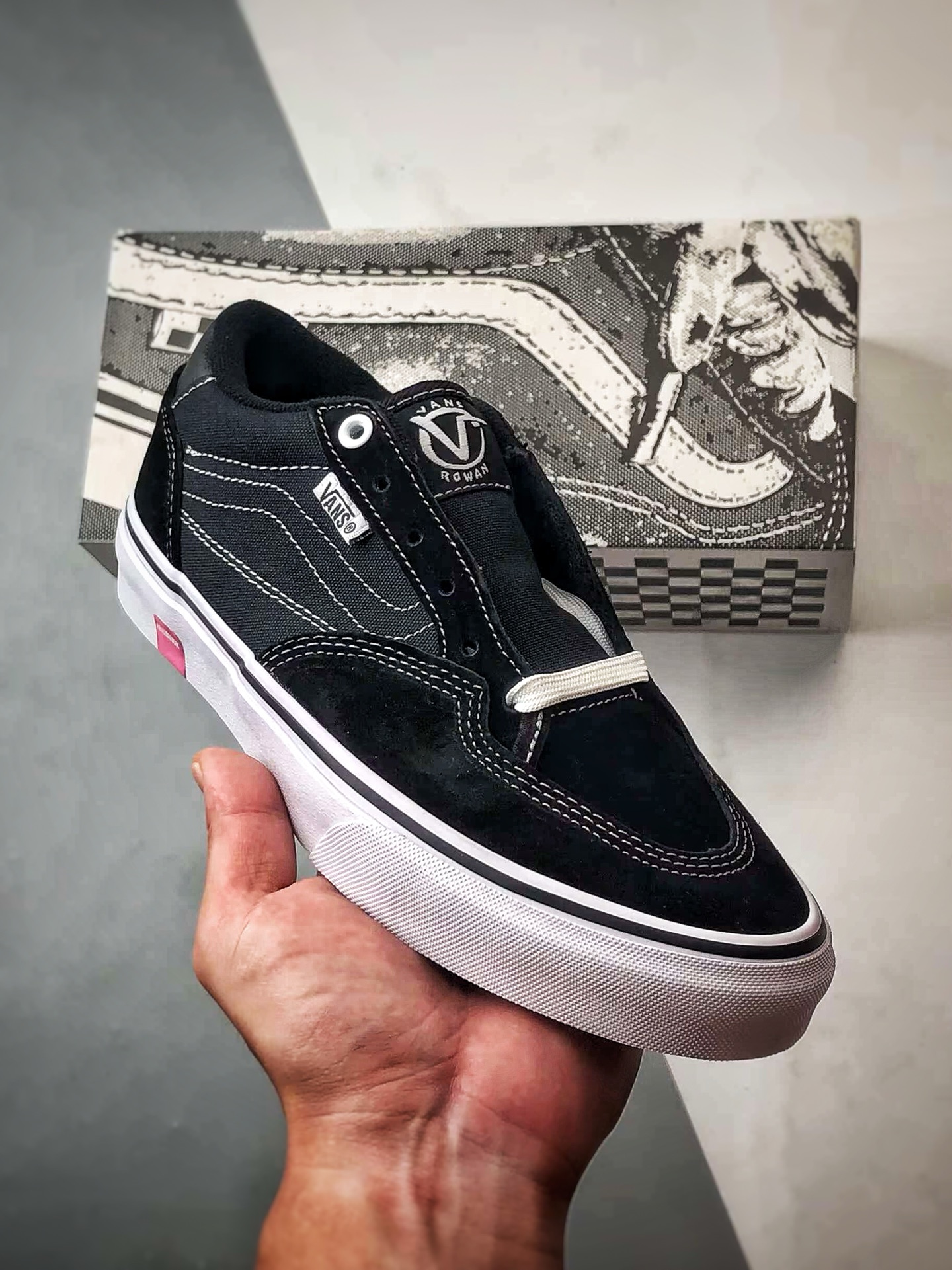 180 Vans Skate Rowan Pro 黑白 经典百搭 轻便舒适专业滑板鞋 VN0A4TZCY28