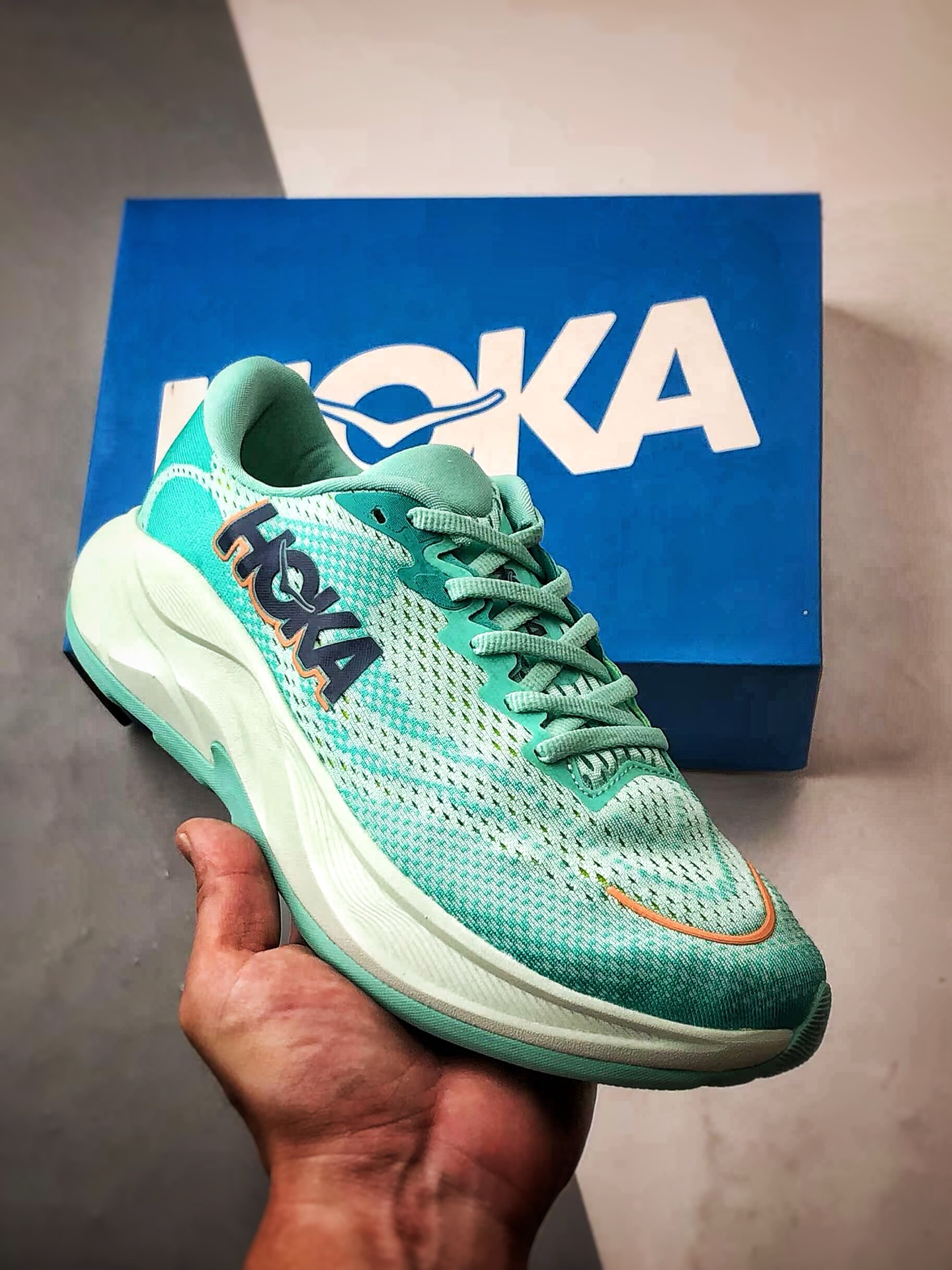 240 Hoka One One Rincon 4 绿蓝 林康4代公路休闲跑步鞋 1155131-SCQ