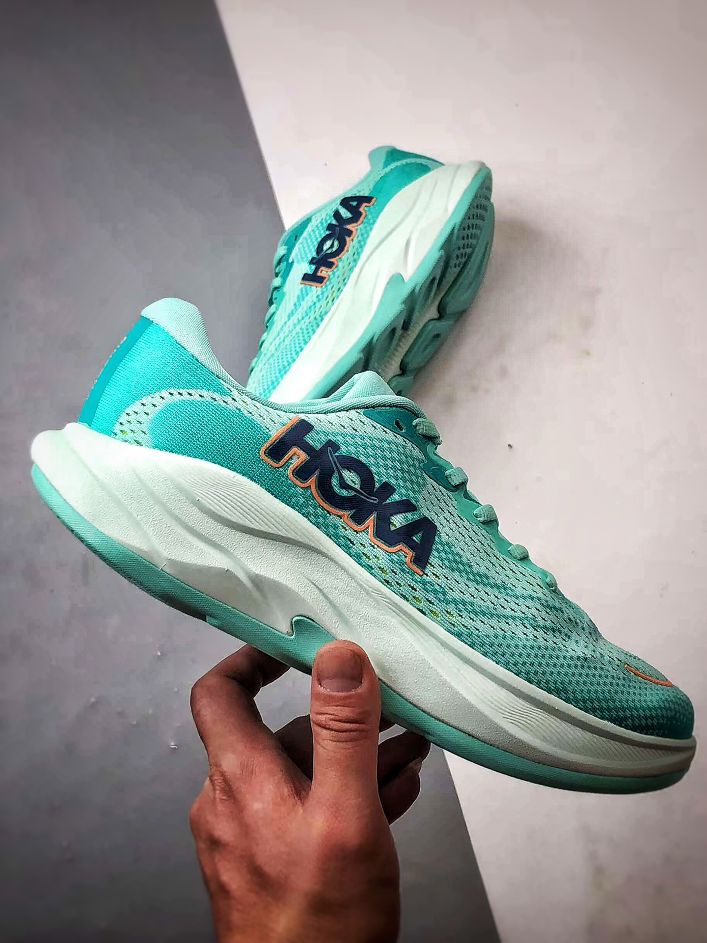 240 Hoka One One Rincon 4 绿蓝 林康4代公路休闲跑步鞋 1155131-SCQ