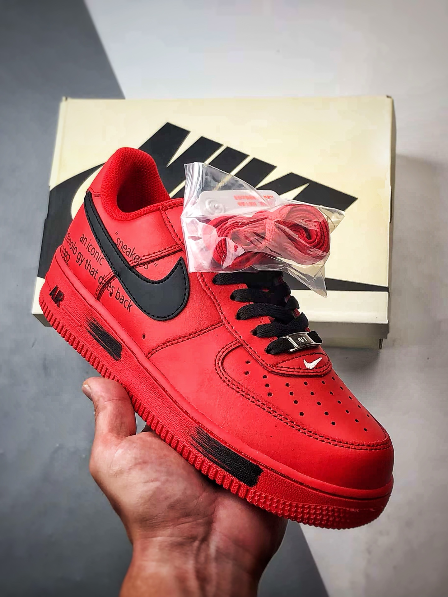 260 【定制球鞋】Air Force 1 Low CNY 大红袍 红黑色 经典休闲运动板鞋 FD7039-600