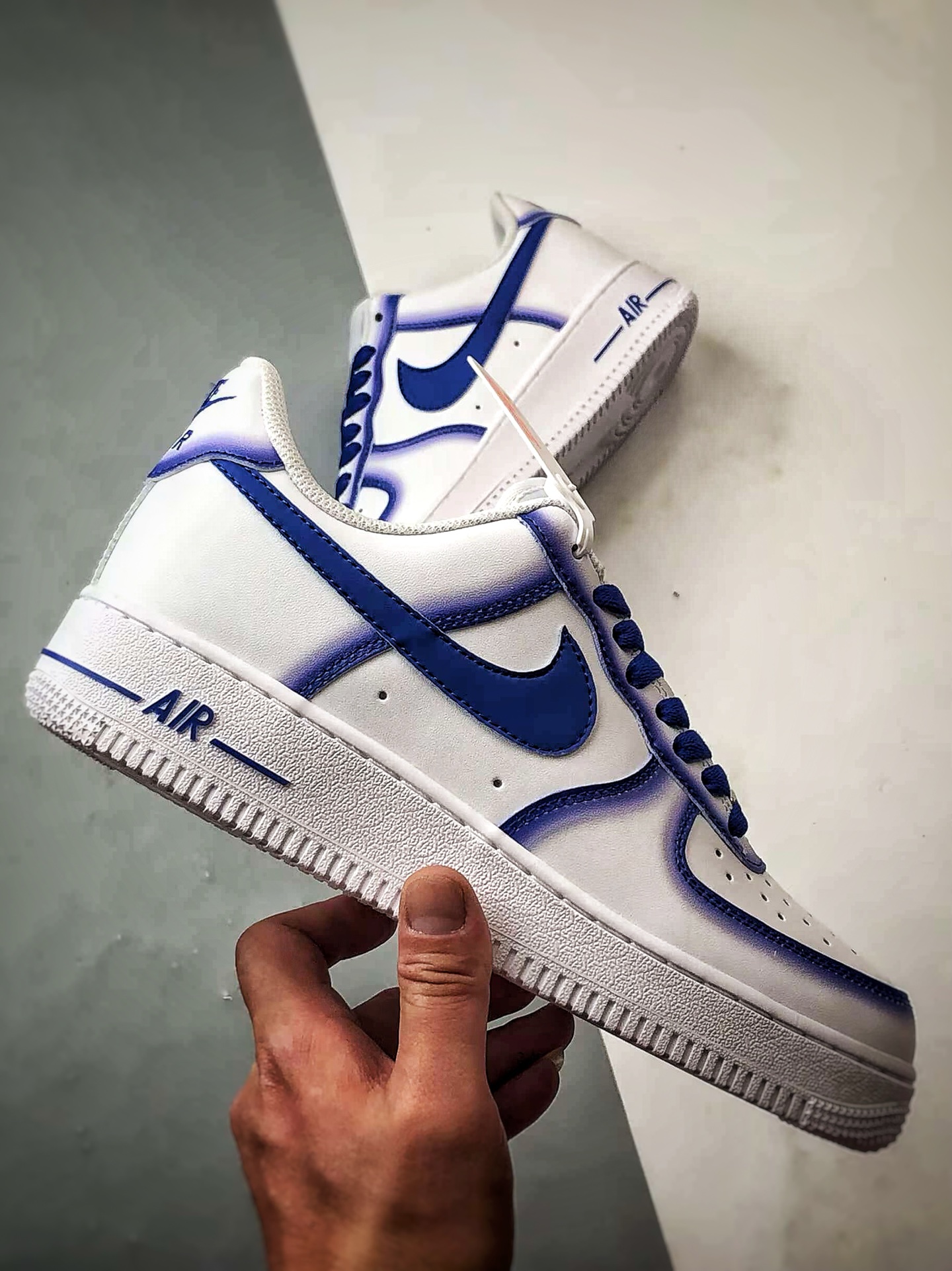 280 【定制球鞋】Air Force 1 Low 蓝色星球 白蓝 经典休闲运动板鞋 ZH0316-079