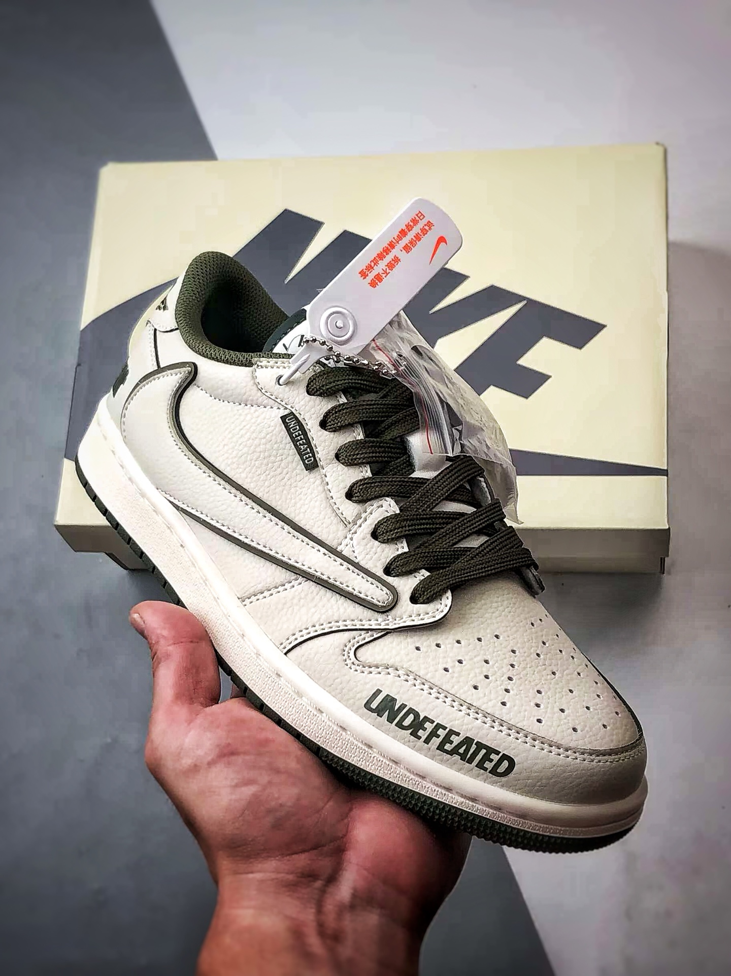 270 Air Jordan 1 Low OG ”高端定制” 五道杠米白军绿倒钩 DF1845-535