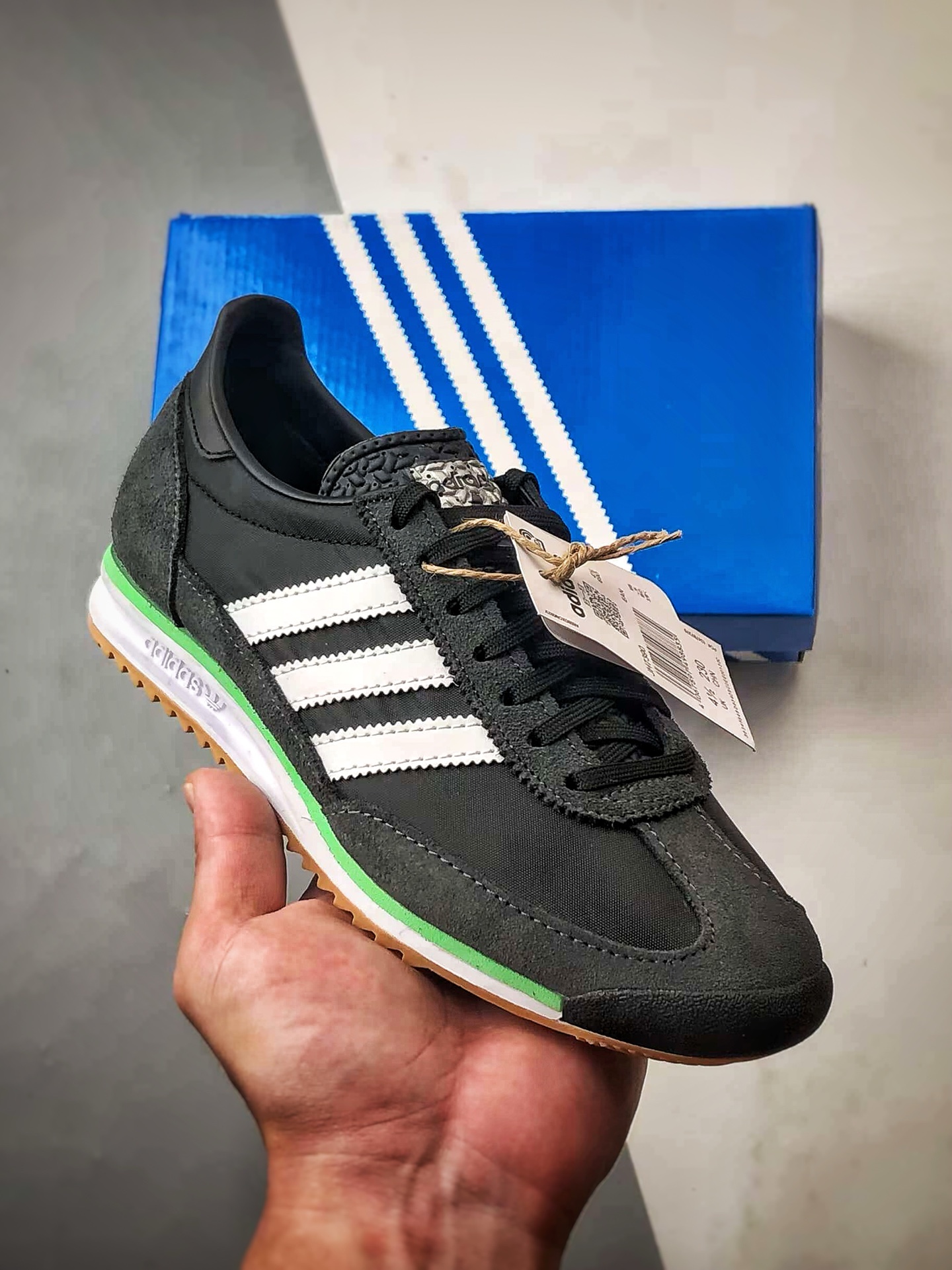 200 AD Originals SL 72 OG 黑白灰 经典复古轻便休闲运动慢跑鞋 JH7390
