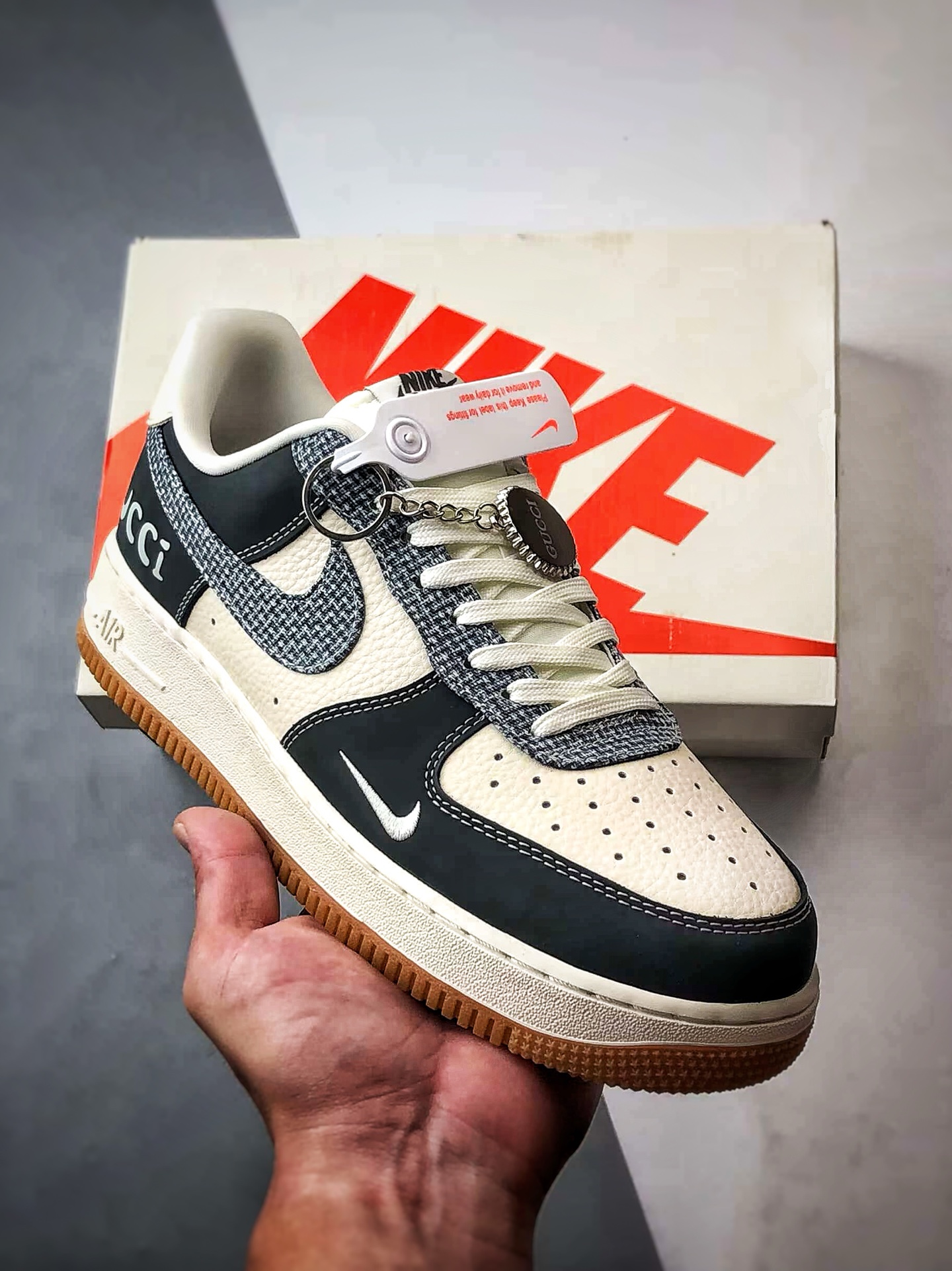 280 Gucci x Air Force 1 Low 米深灰帆布钩 DF0188-058