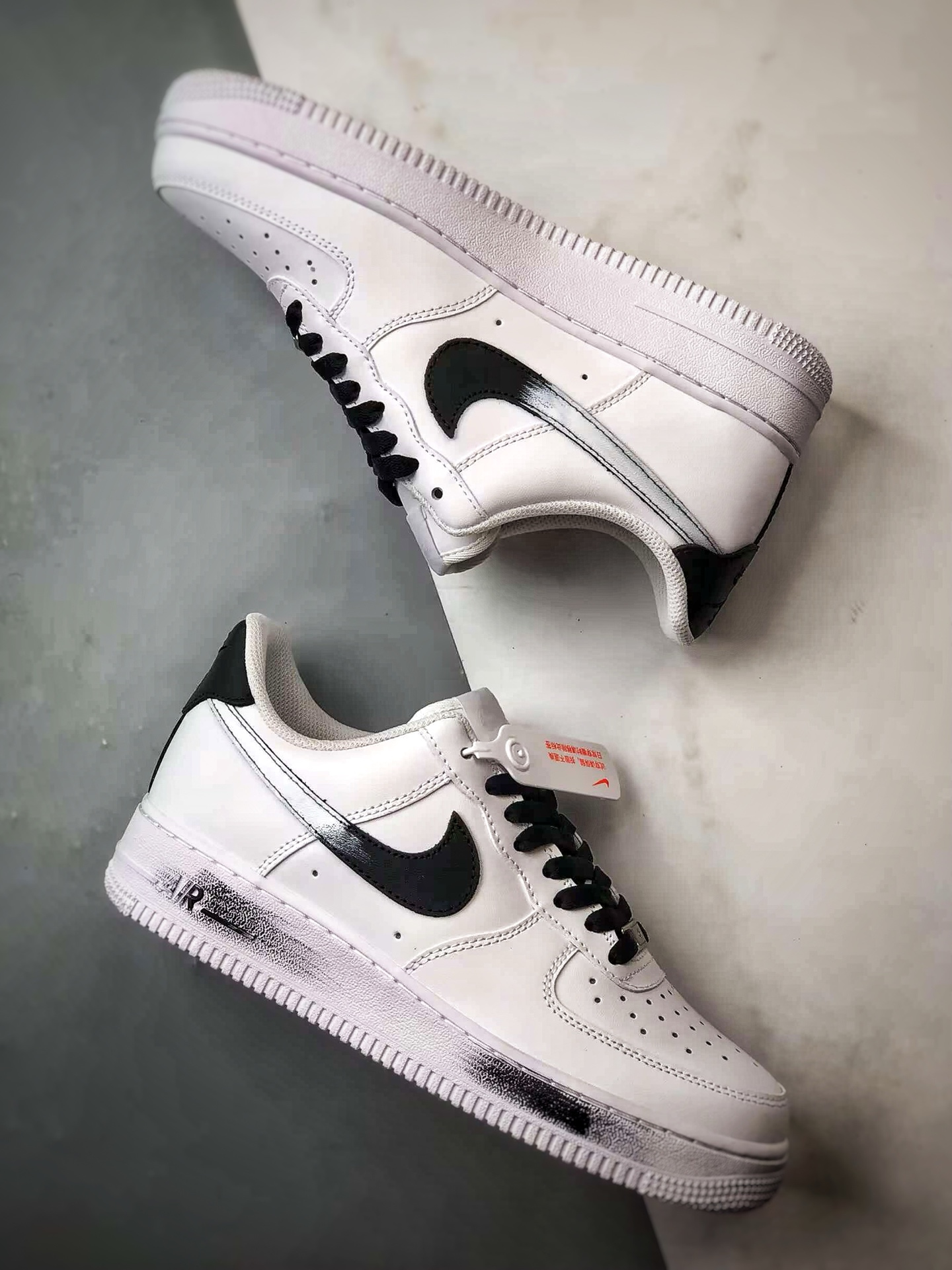 280 【定制球鞋】Air Force 1 Low 墨色清润 做旧黑白 经典休闲运动板鞋 ZH0316-078