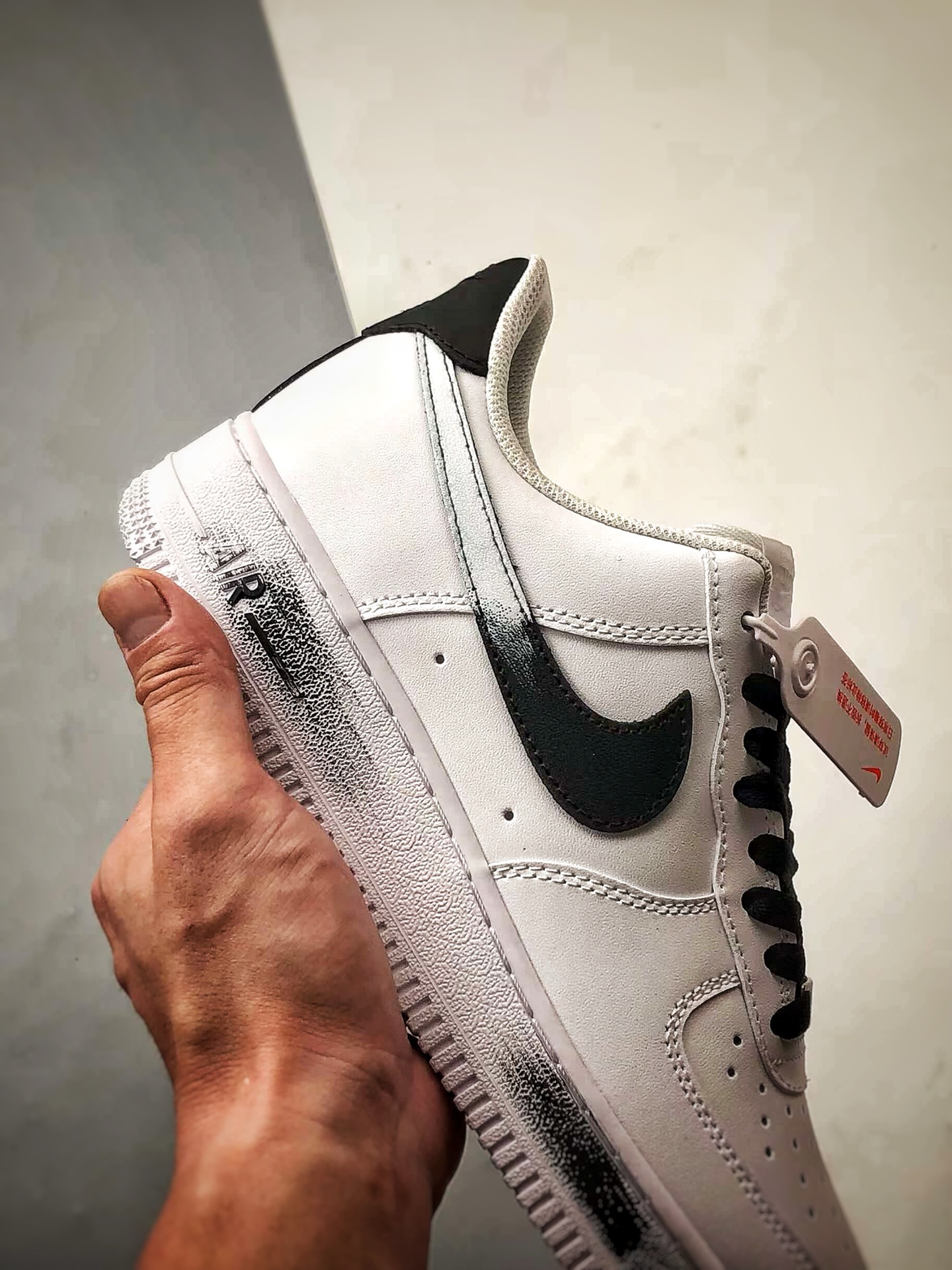 280 【定制球鞋】Air Force 1 Low 墨色清润 做旧黑白 经典休闲运动板鞋 ZH0316-078