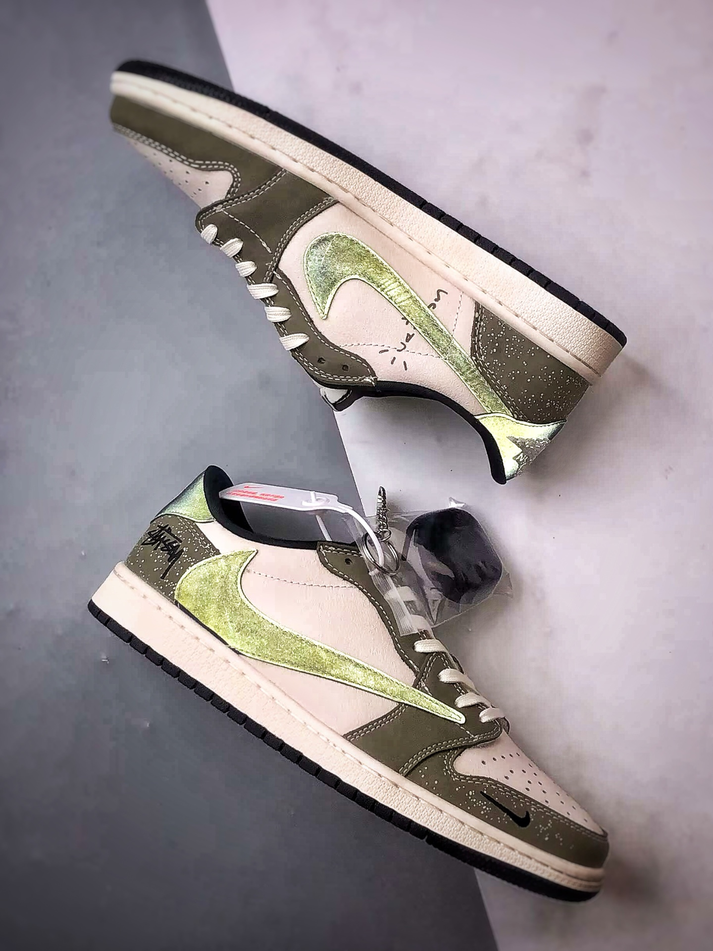 290 Air Jordan 1 Low OG ”高端定制” 斯图西米绿反光黑倒钩 LD2025-018
