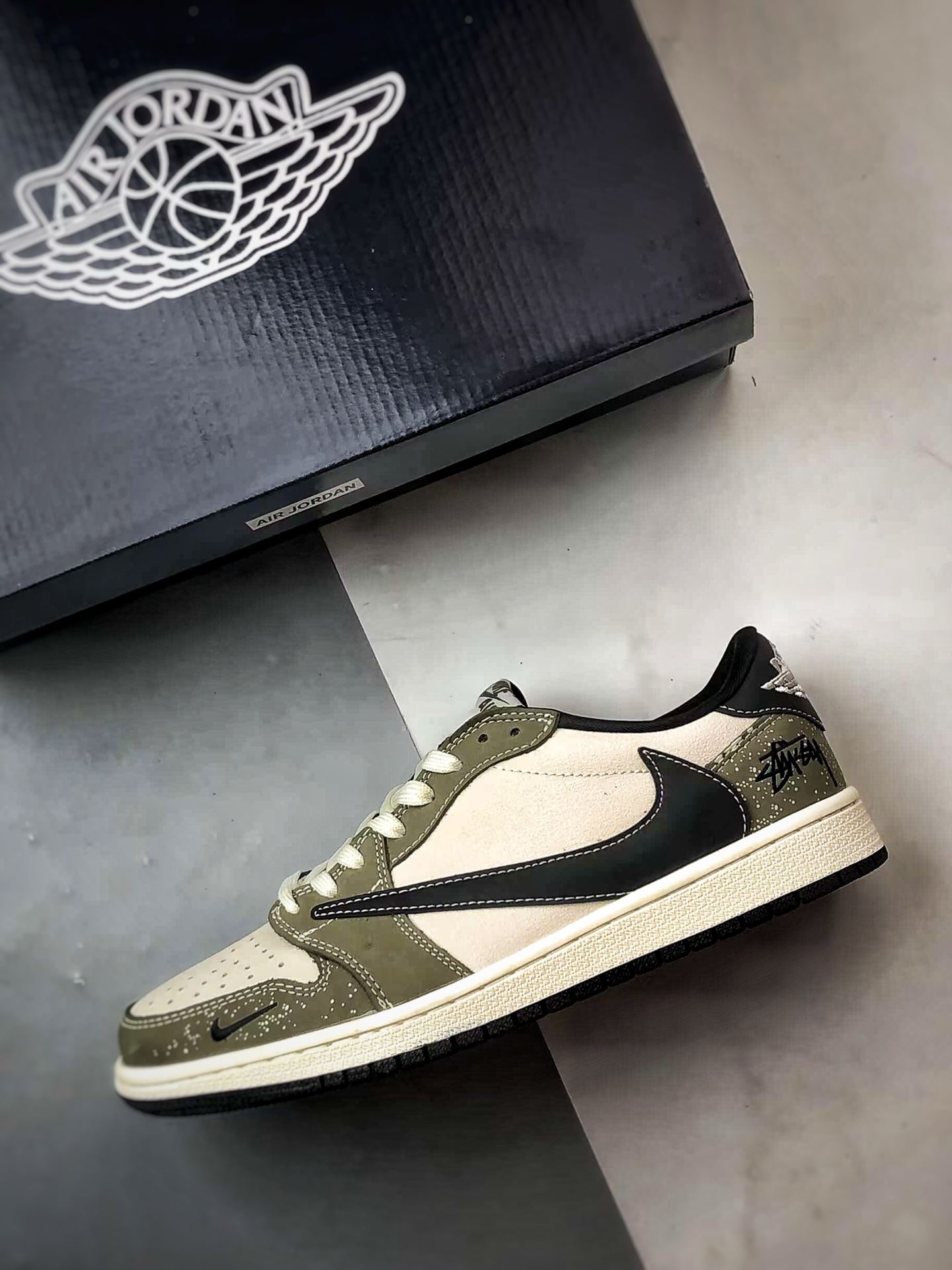 290 Air Jordan 1 Low OG ”高端定制” 斯图西米绿反光黑倒钩 LD2025-018