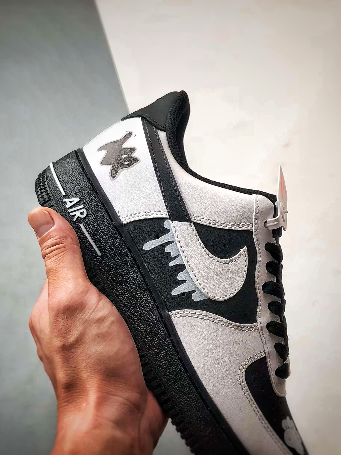 280 【定制球鞋】Air Force 1 Low 灰色地带 白黑 经典休闲运动板鞋 ZH0316-077