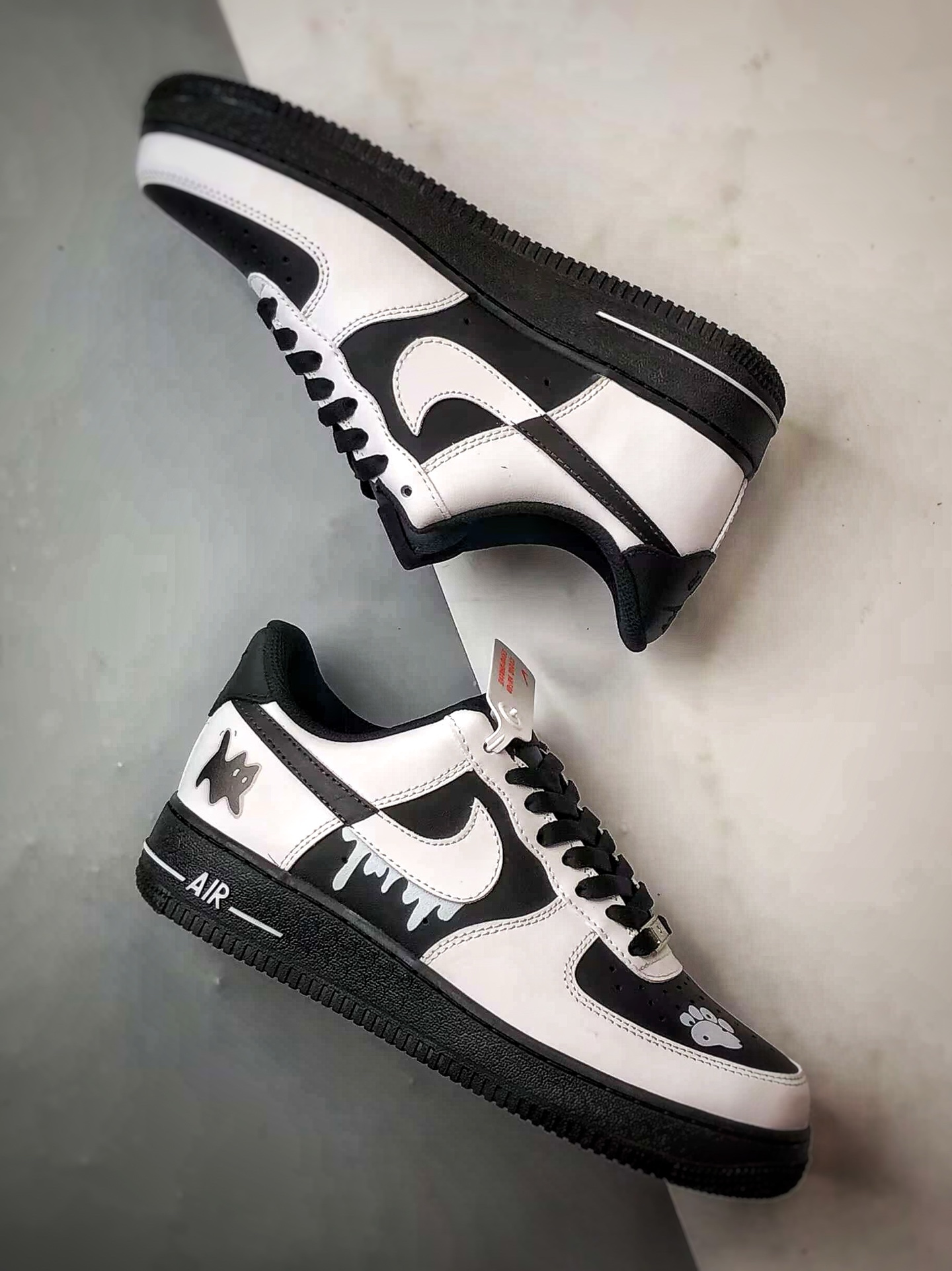 280 【定制球鞋】Air Force 1 Low 灰色地带 白黑 经典休闲运动板鞋 ZH0316-077