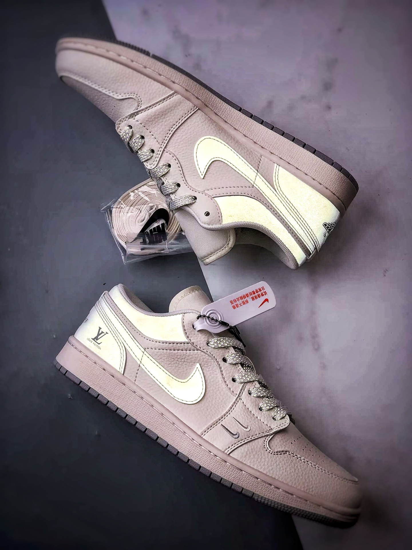 290 Air Jordan 1 Low OG ”高端定制” LV反光米白 XX3168-169