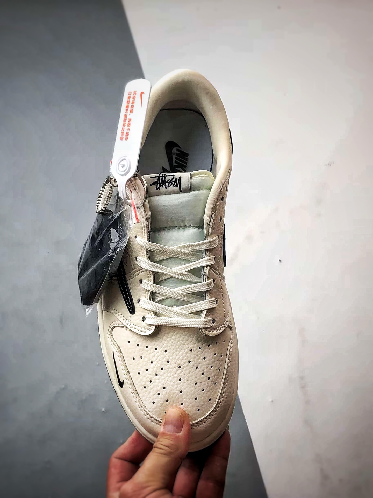 290 Air Jordan 1 Low OG ”高端定制” 斯图西米白黑倒钩 XS2024-043