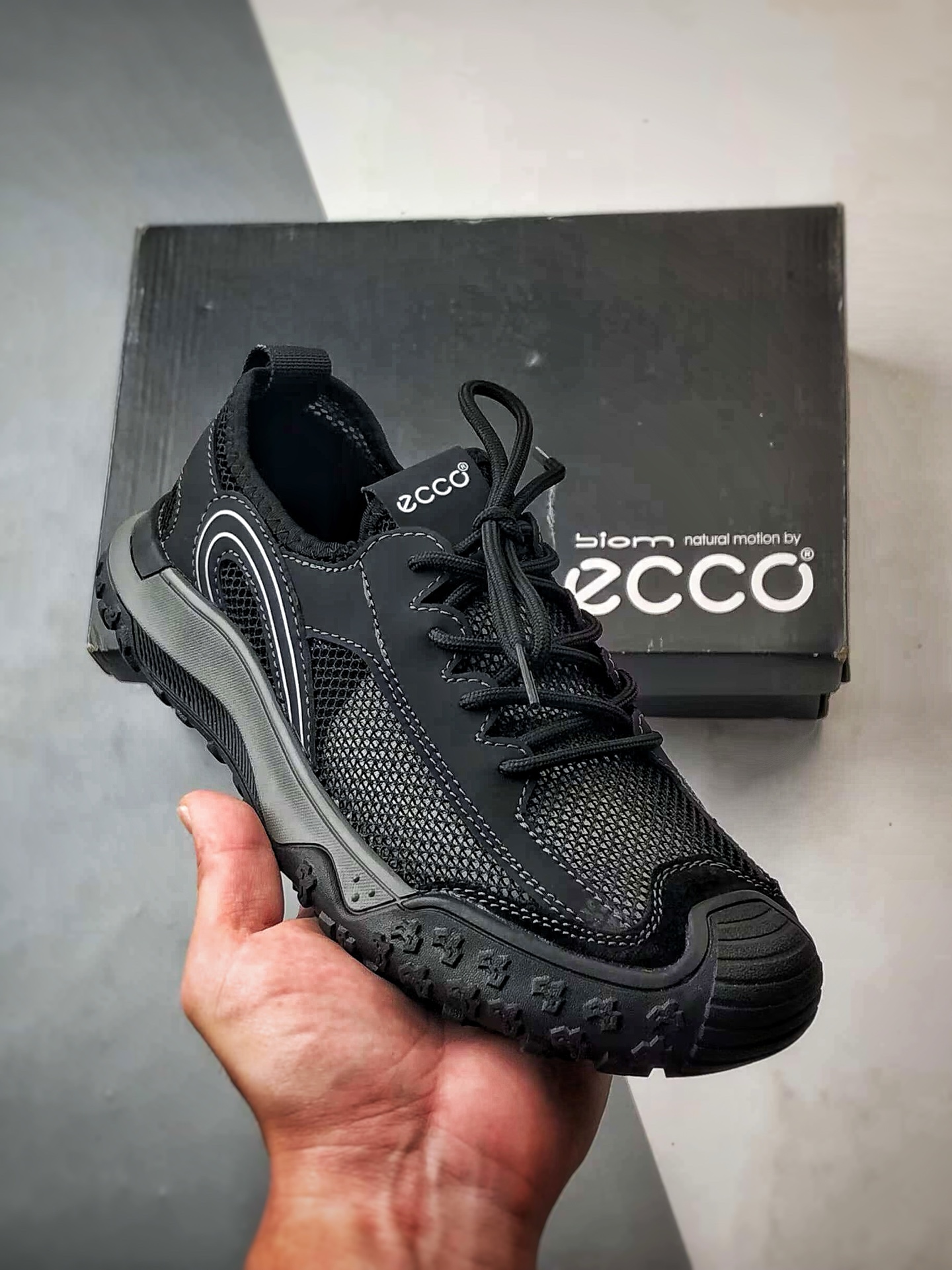 200 Ecco/爱步 全速系列 低帮系带运动休闲夏季网布鞋 甄选牛皮鞋面