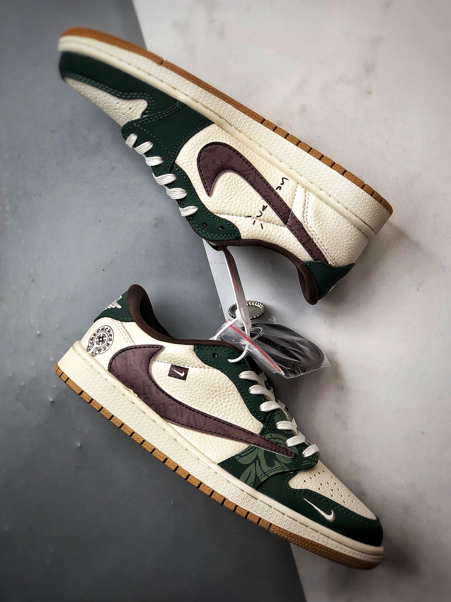 290 Air Jordan 1 Low OG ”高端定制” 克罗心白绿棕倒钩 XS2024-044