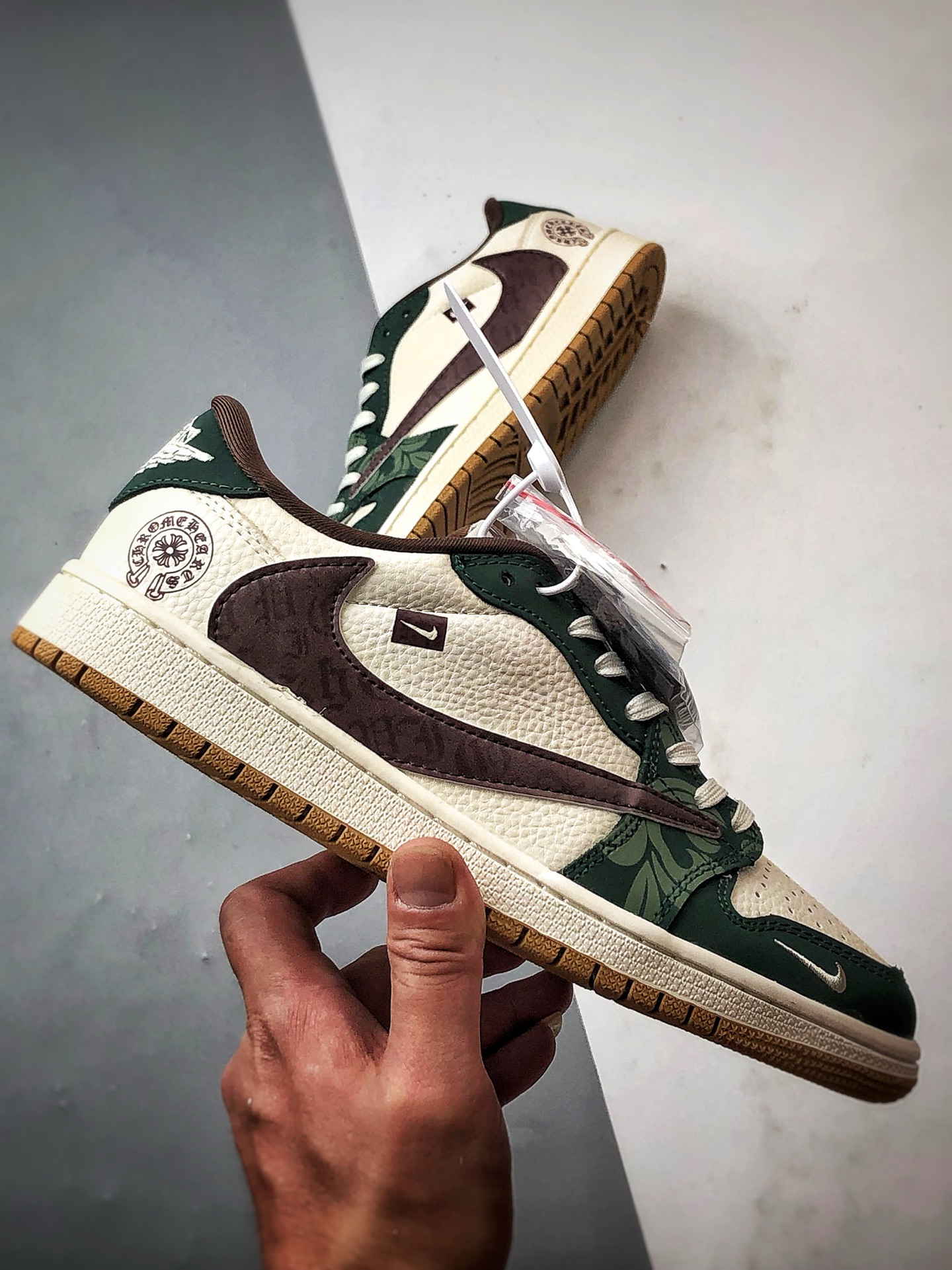 290 Air Jordan 1 Low OG ”高端定制” 克罗心白绿棕倒钩 XS2024-044