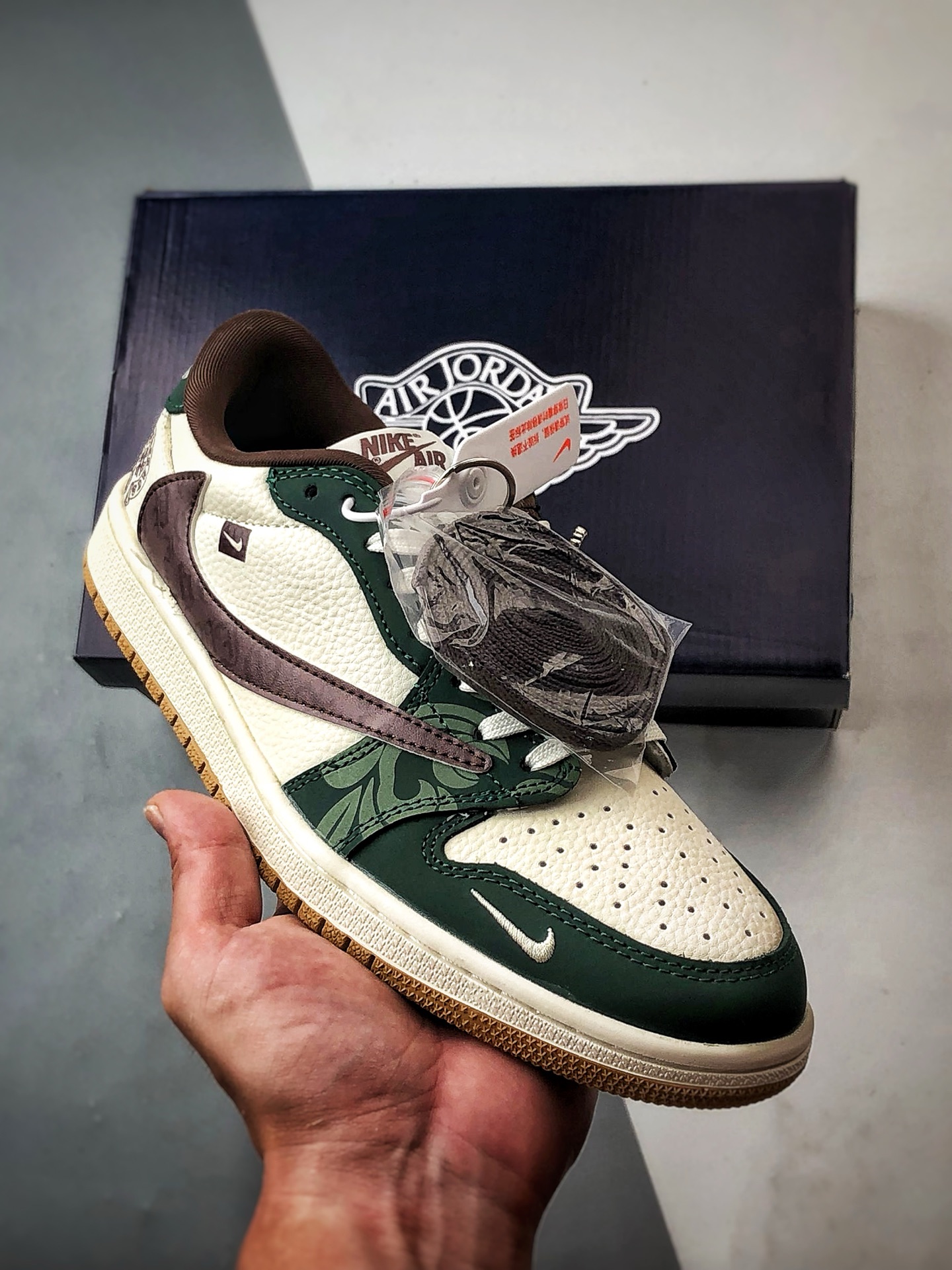 290 Air Jordan 1 Low OG ”高端定制” 克罗心白绿棕倒钩 XS2024-044