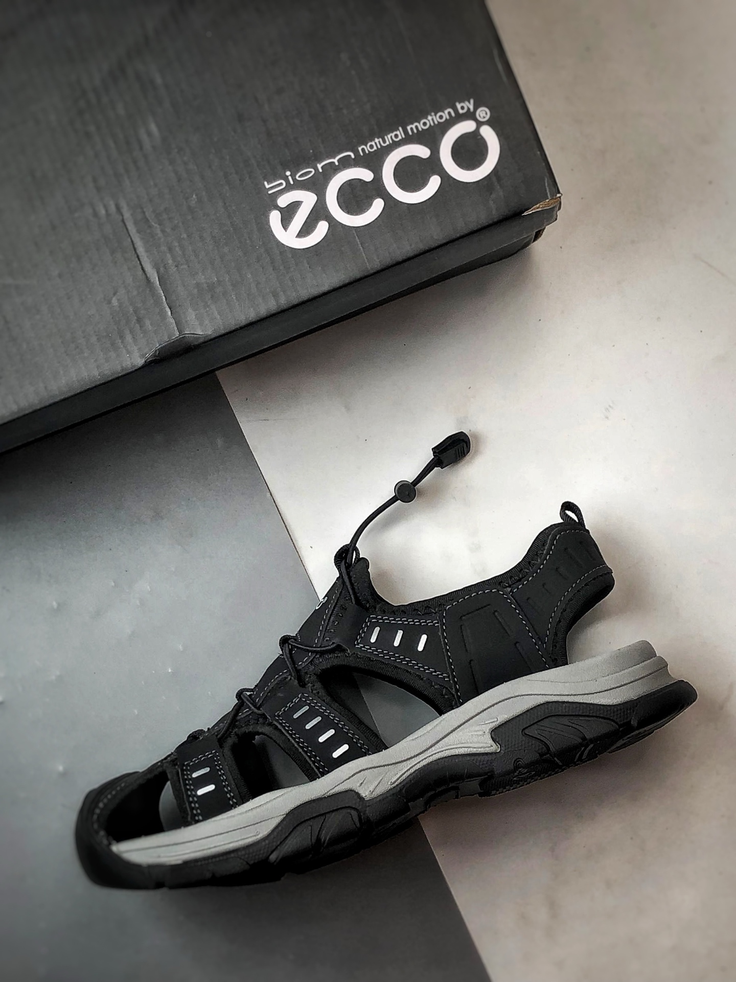 180 Ecco/爱步 境界系列 25ss夏季舒适防滑魔术贴包头凉鞋