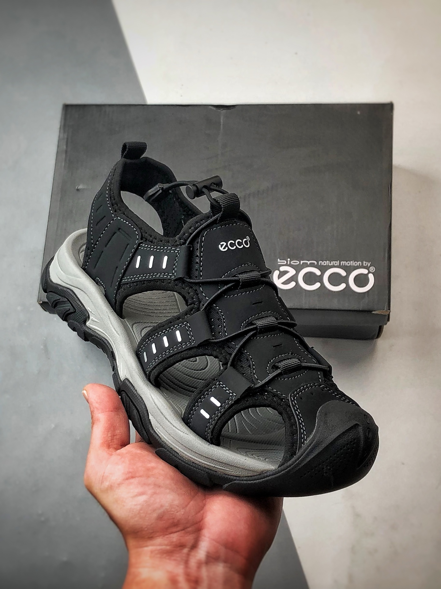 180 Ecco/爱步 境界系列 25ss夏季舒适防滑魔术贴包头凉鞋