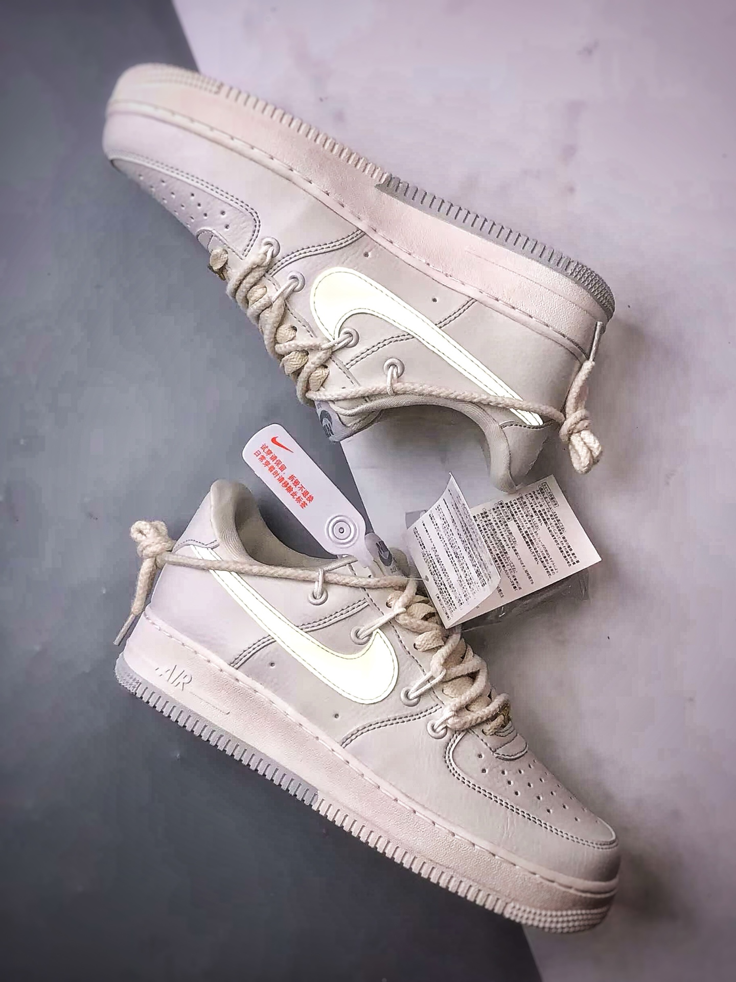 240 Air Force 1 Low ”DIY定制” 米白灰解构 SX1968-001