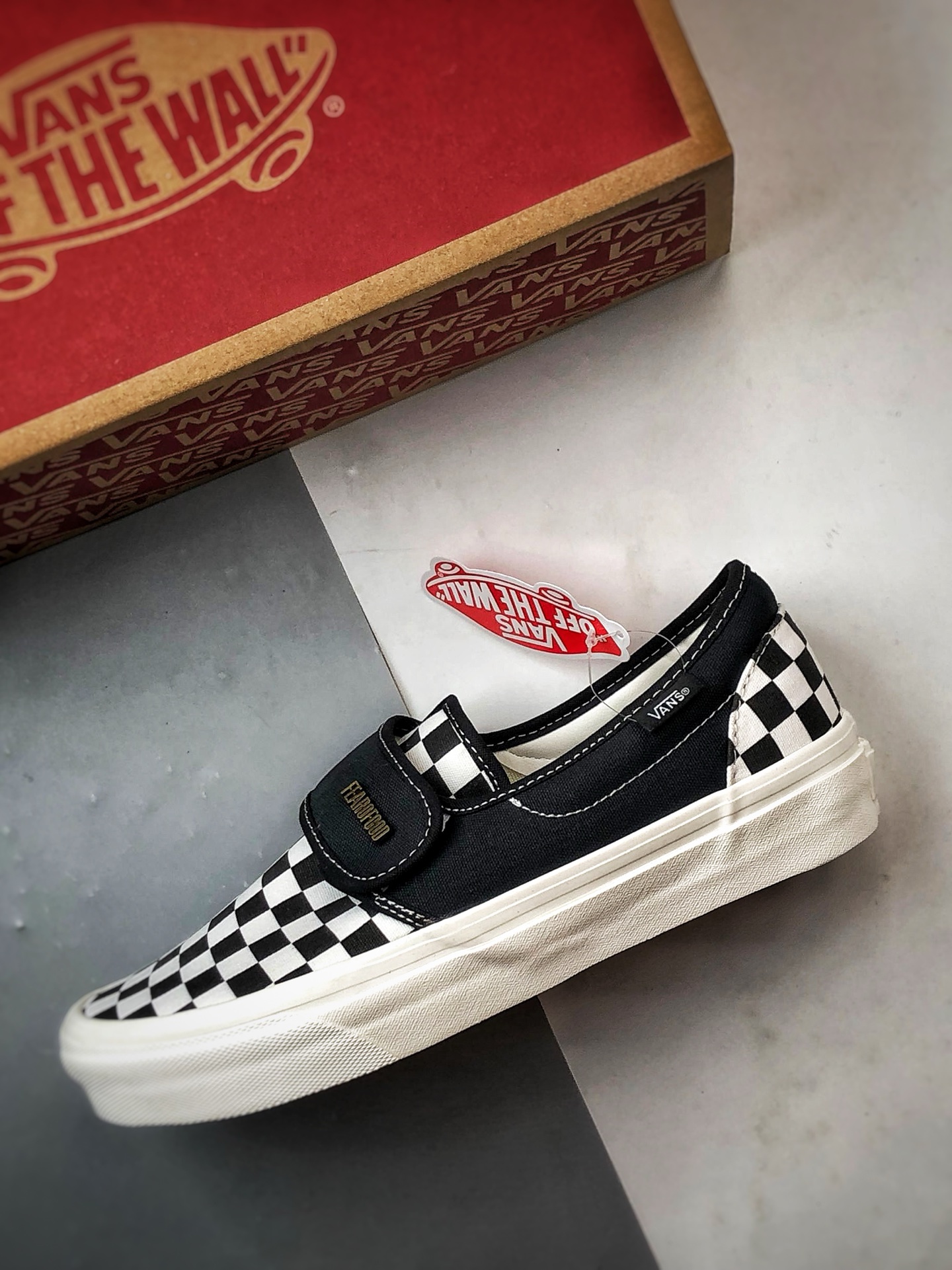 130 Fear of Fog x Vans Slip-On 47 V DX Fog 高街黑白棋盘格懒人魔术贴一脚蹬帆布鞋 VN0A3J9FPZR