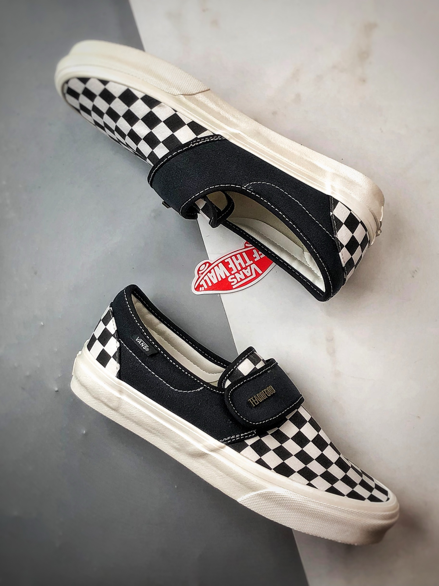 130 Fear of Fog x Vans Slip-On 47 V DX Fog 高街黑白棋盘格懒人魔术贴一脚蹬帆布鞋 VN0A3J9FPZR