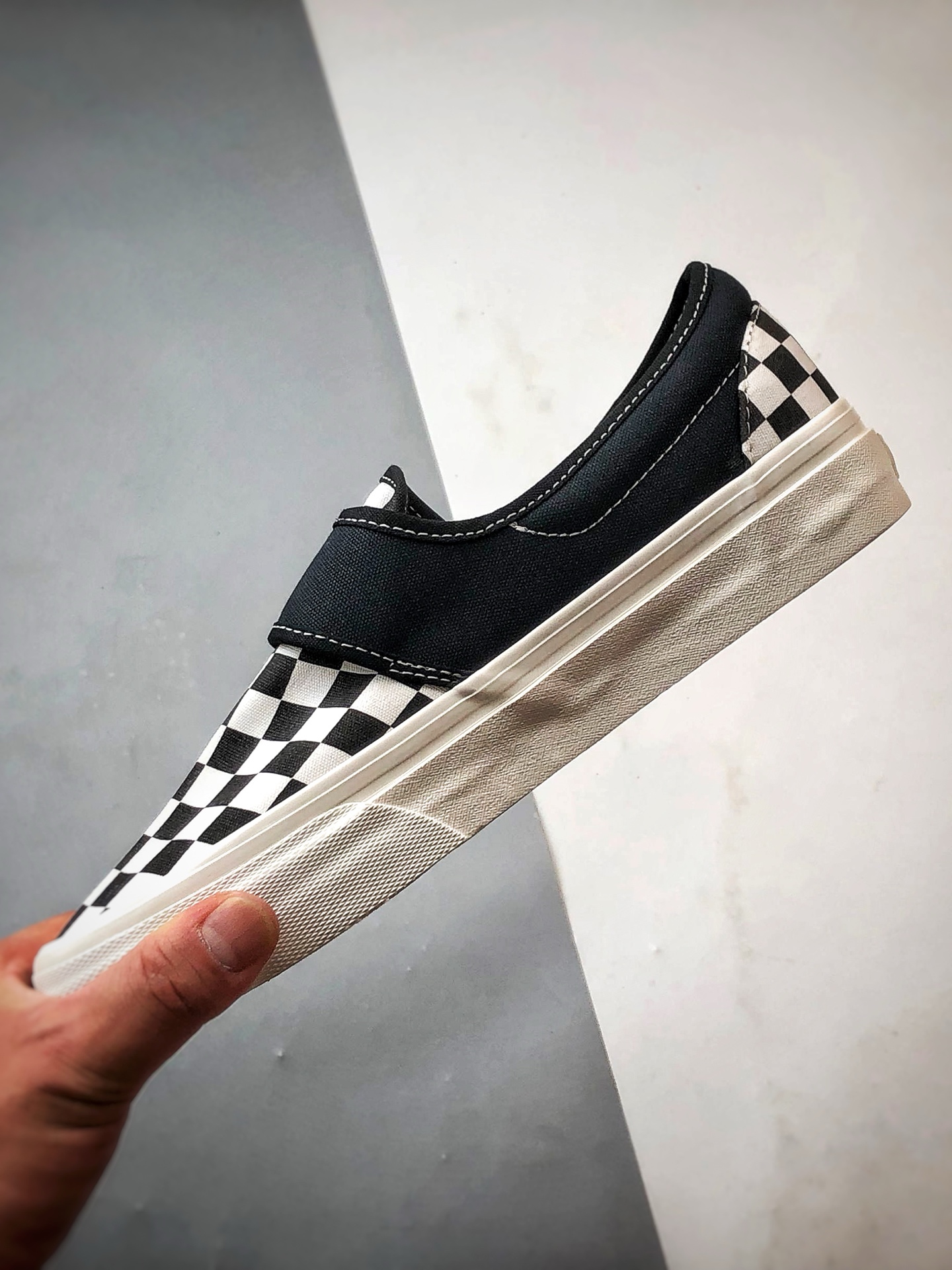130 Fear of Fog x Vans Slip-On 47 V DX Fog 高街黑白棋盘格懒人魔术贴一脚蹬帆布鞋 VN0A3J9FPZR