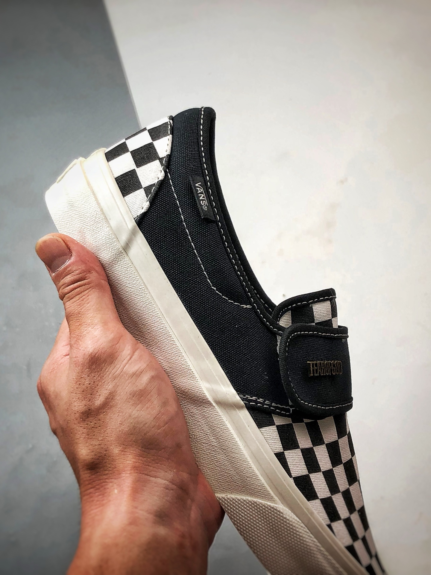 130 Fear of Fog x Vans Slip-On 47 V DX Fog 高街黑白棋盘格懒人魔术贴一脚蹬帆布鞋 VN0A3J9FPZR