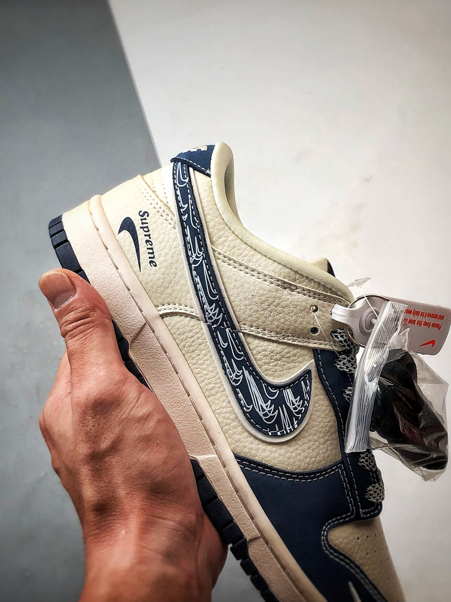 290 NK Dunk Low Retro ”DIY高端定制” Sup米白蓝印花钩 低帮休闲运动板鞋 LW1818-116
