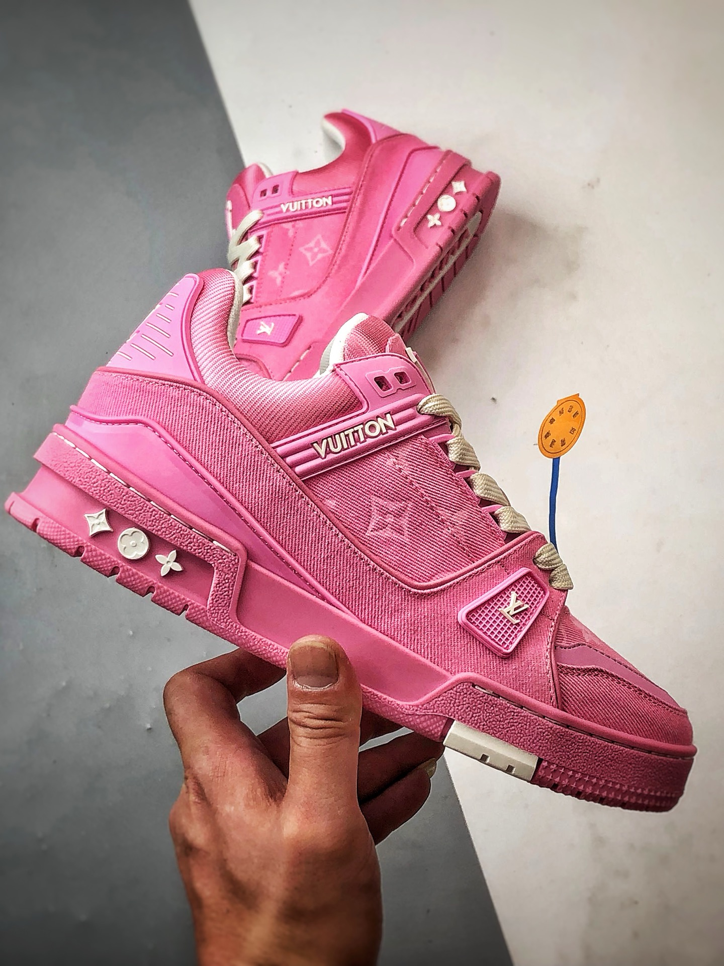 驴牌 Trainer 系列板鞋 粉色牛仔