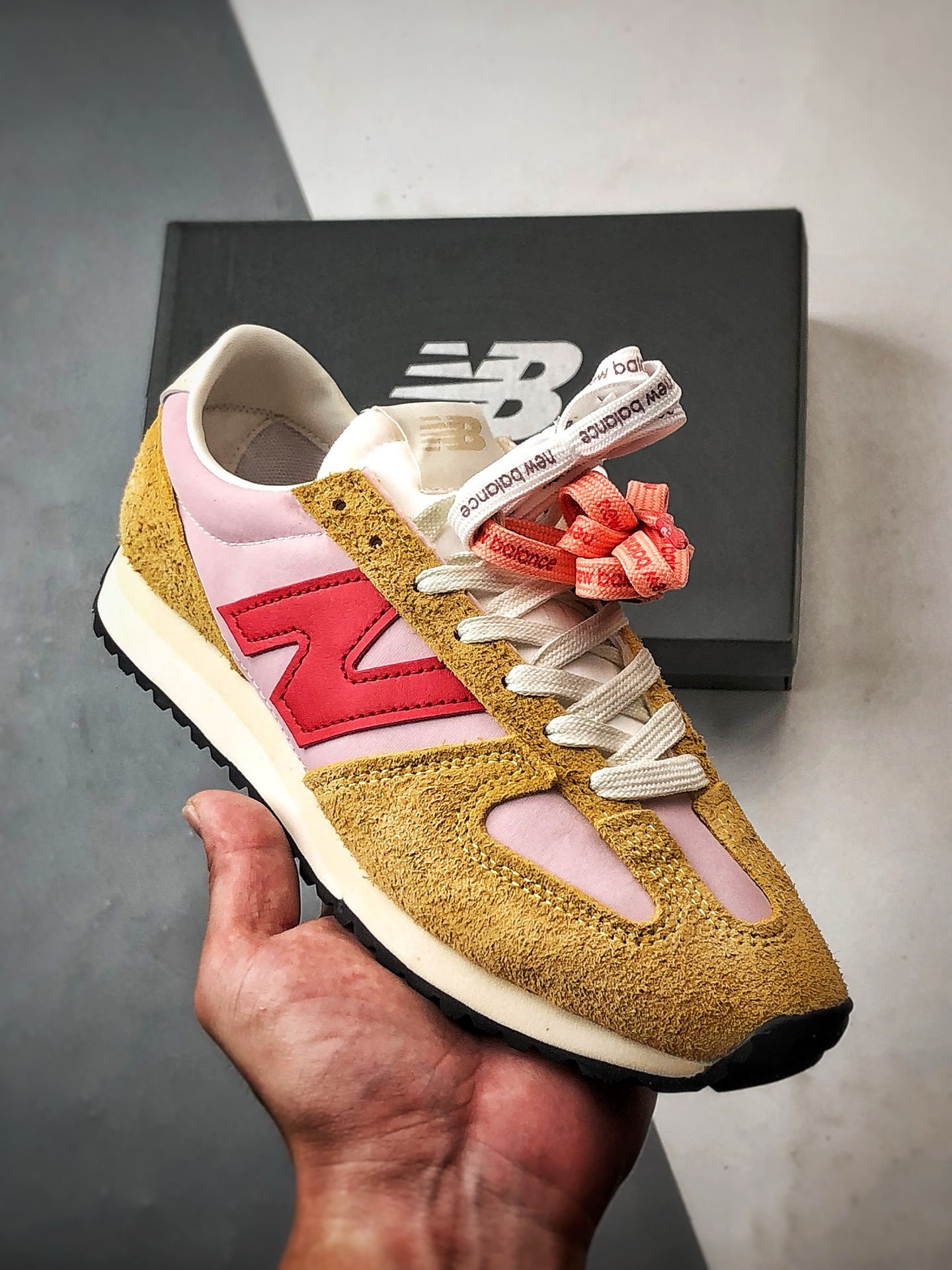 170 New Balance 471系列 粉黄红 复古轻便平衡生活休闲鞋 U471AC