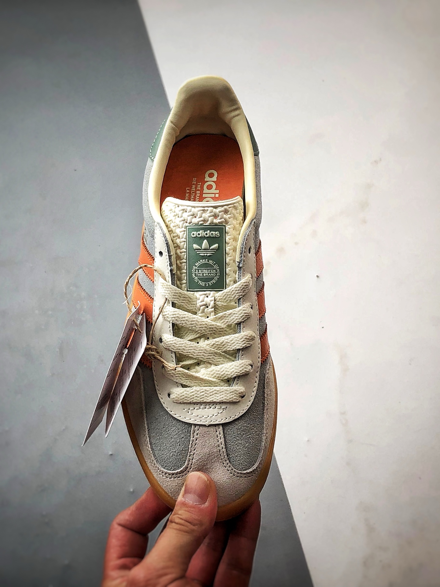 180 AD Originals Gazelle Indoor 灰绿橘 三叶草复古休闲运动板鞋 JQ0011