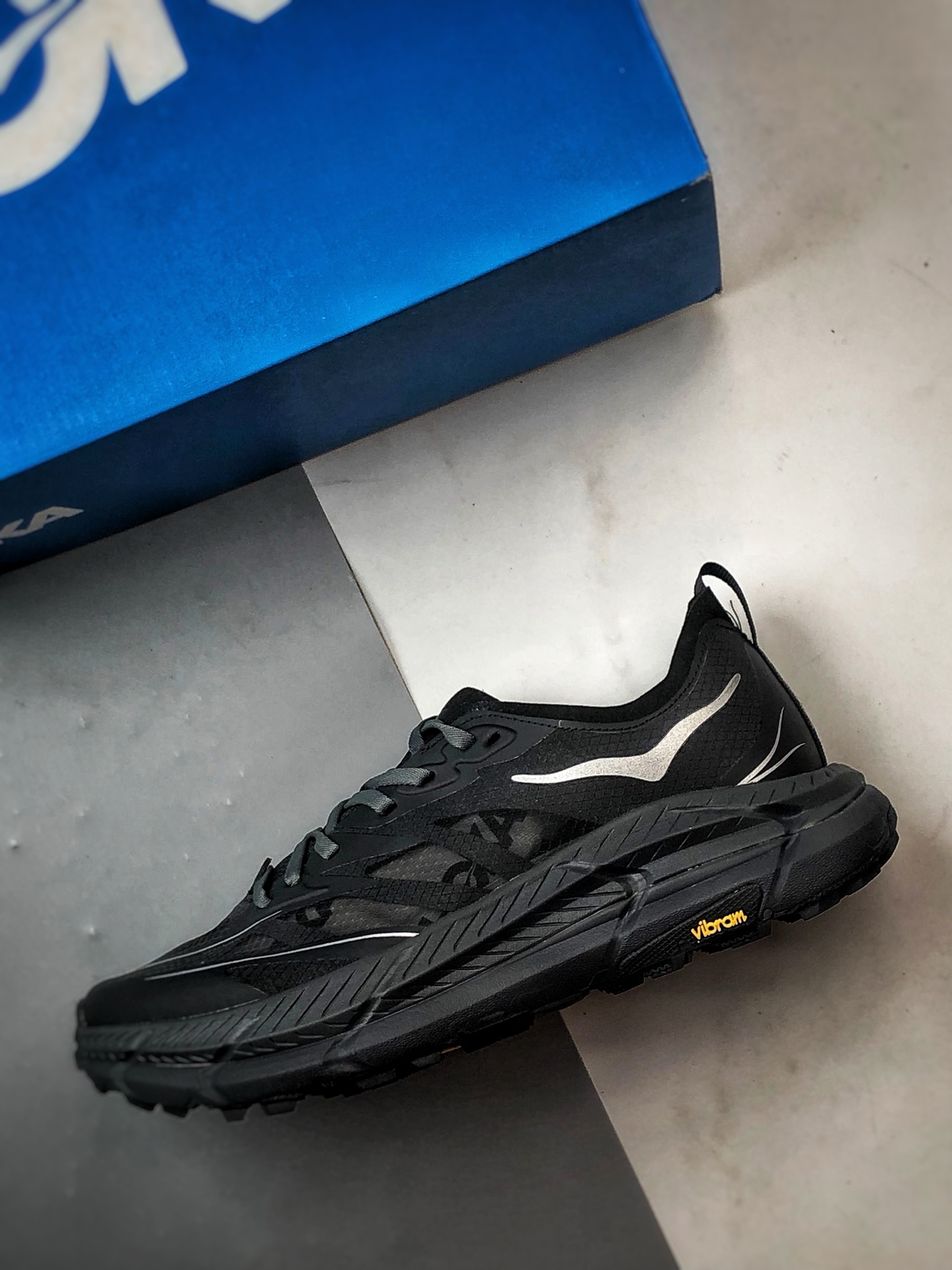 240 Hoka One One Mafate Speed 4 黑色 玛法特低帮轻量户外运动鞋 1168450-BCKT