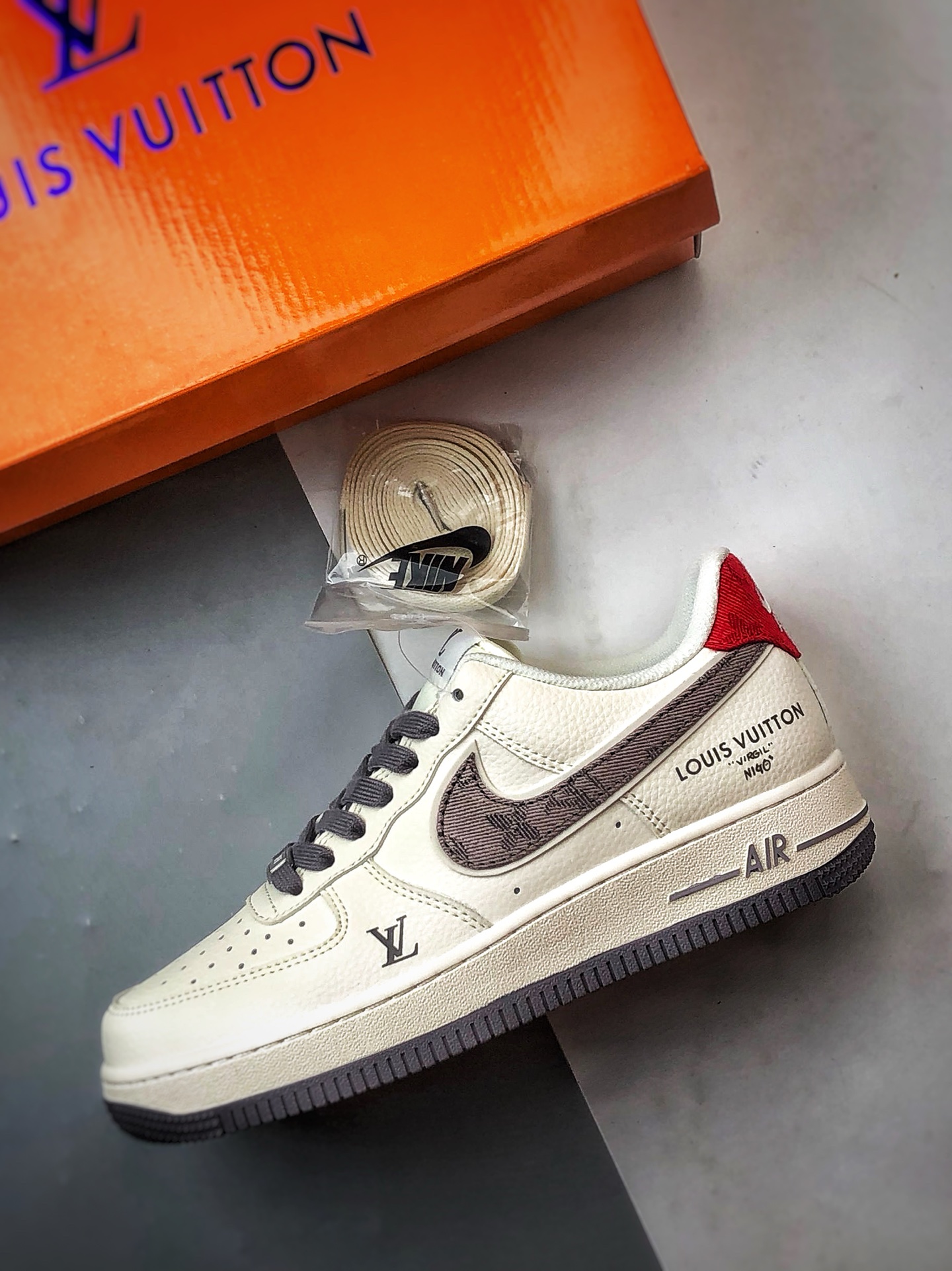 280 LV x Air Force 1 Low 米白灰红尾 XX3168-136