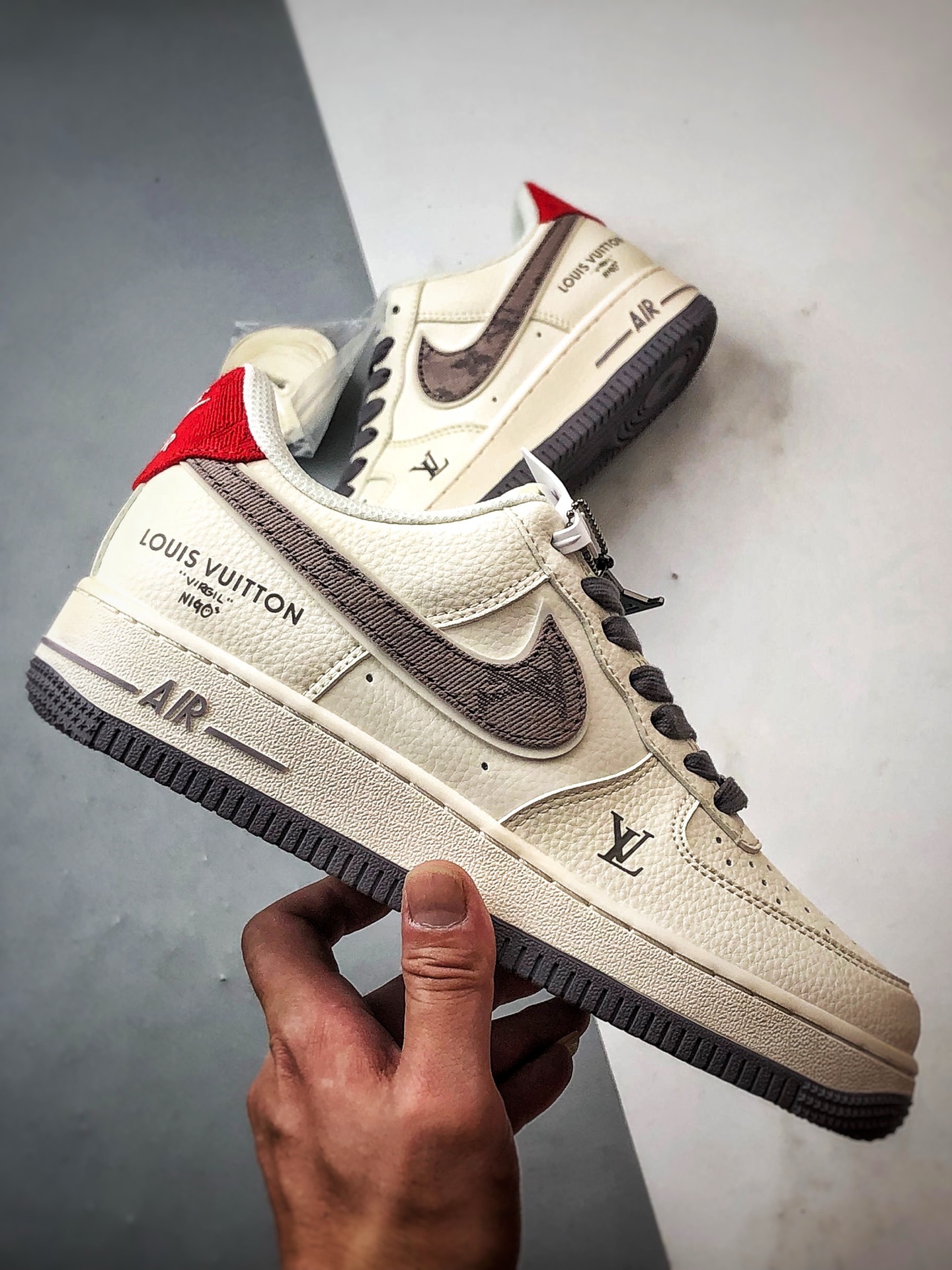 280 LV x Air Force 1 Low 米白灰红尾 XX3168-136