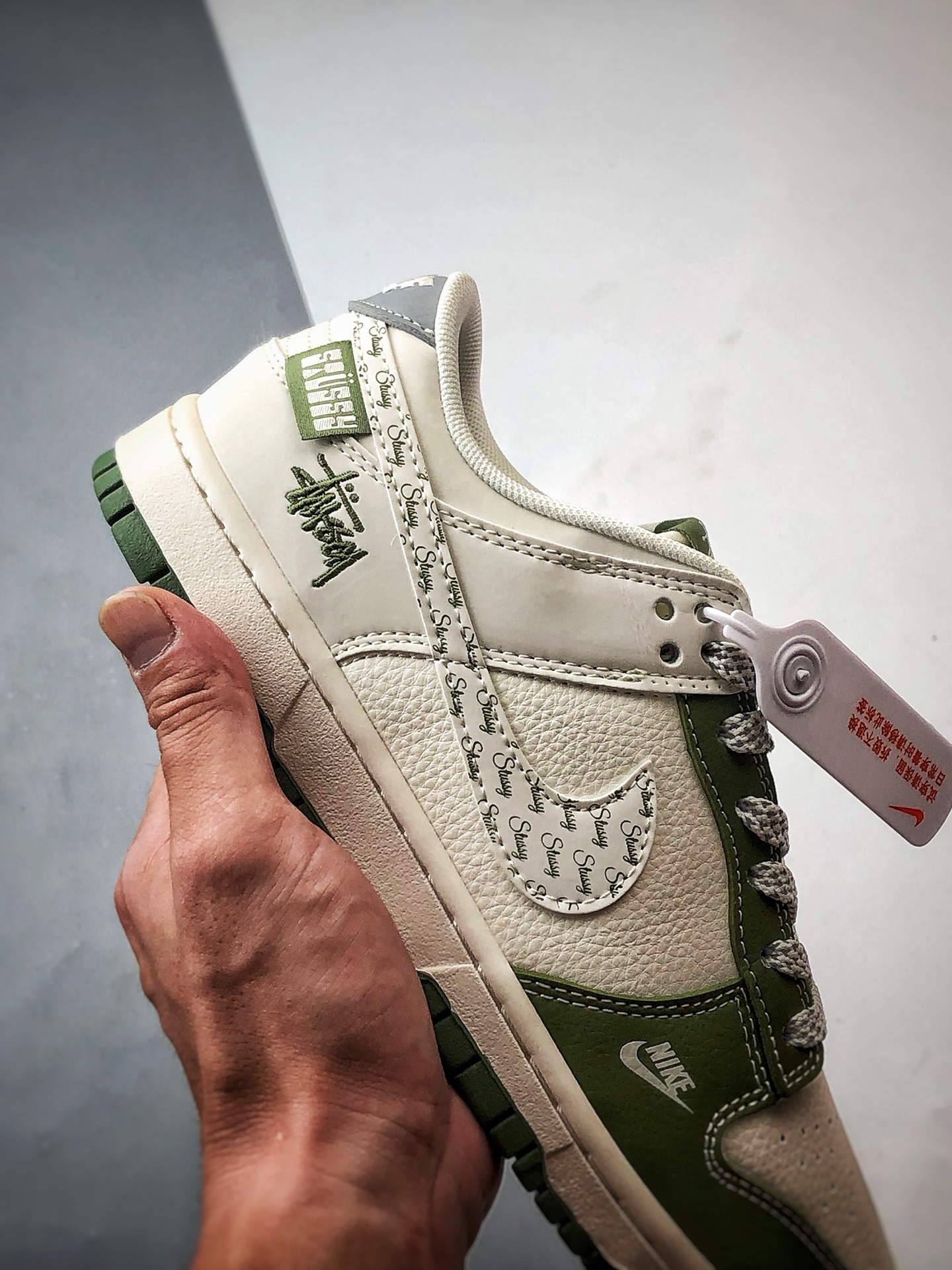 290 NK Dunk Low Retro ”DIY高端定制” 斯图西反光米白绿涂鸦钩 低帮休闲运动板鞋 XS6089-592