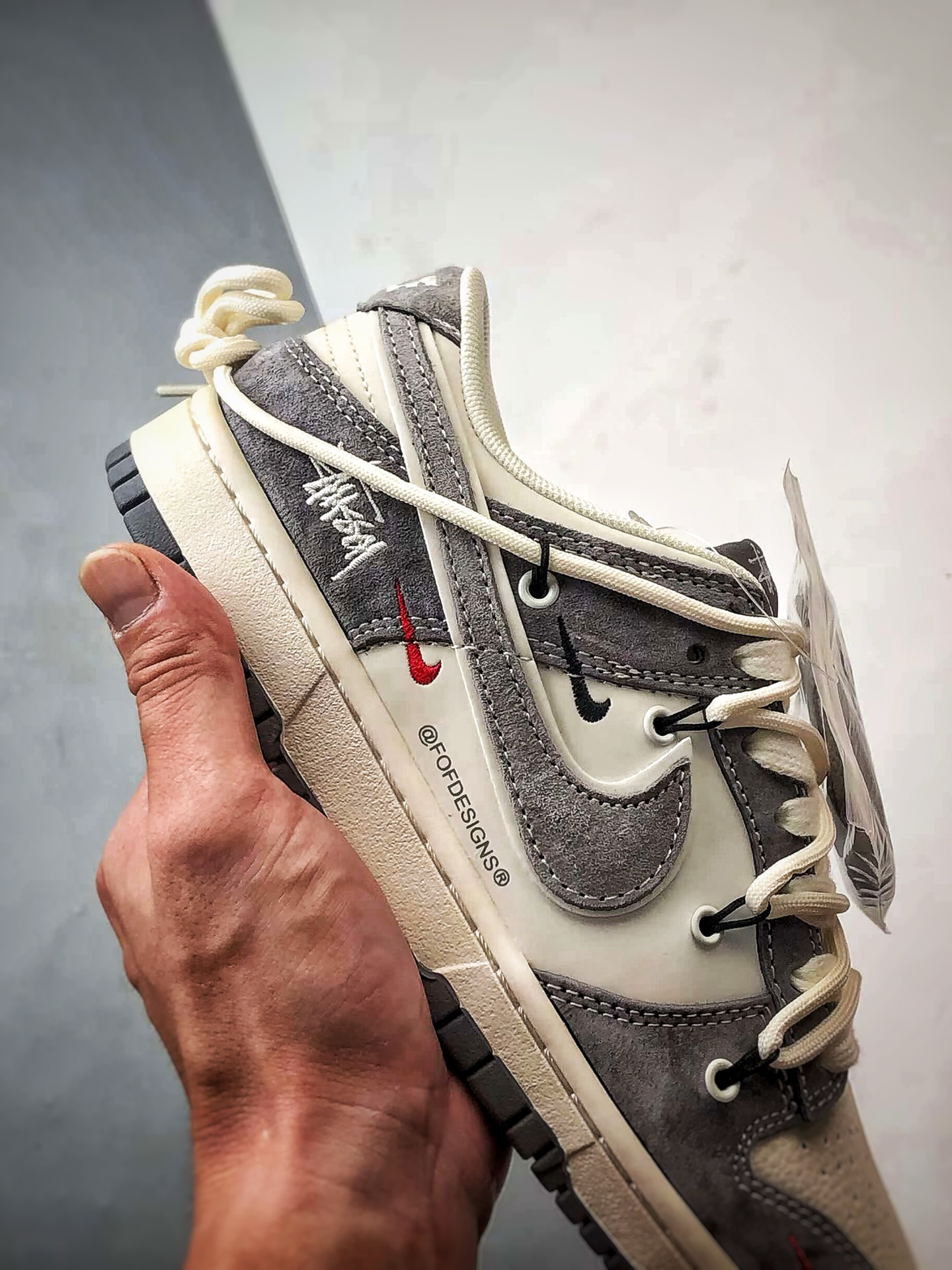 NK Dunk Low Retro ”DIY高端定制” 斯图西米白灰解构 低帮休闲运动板鞋 YX5066-328
