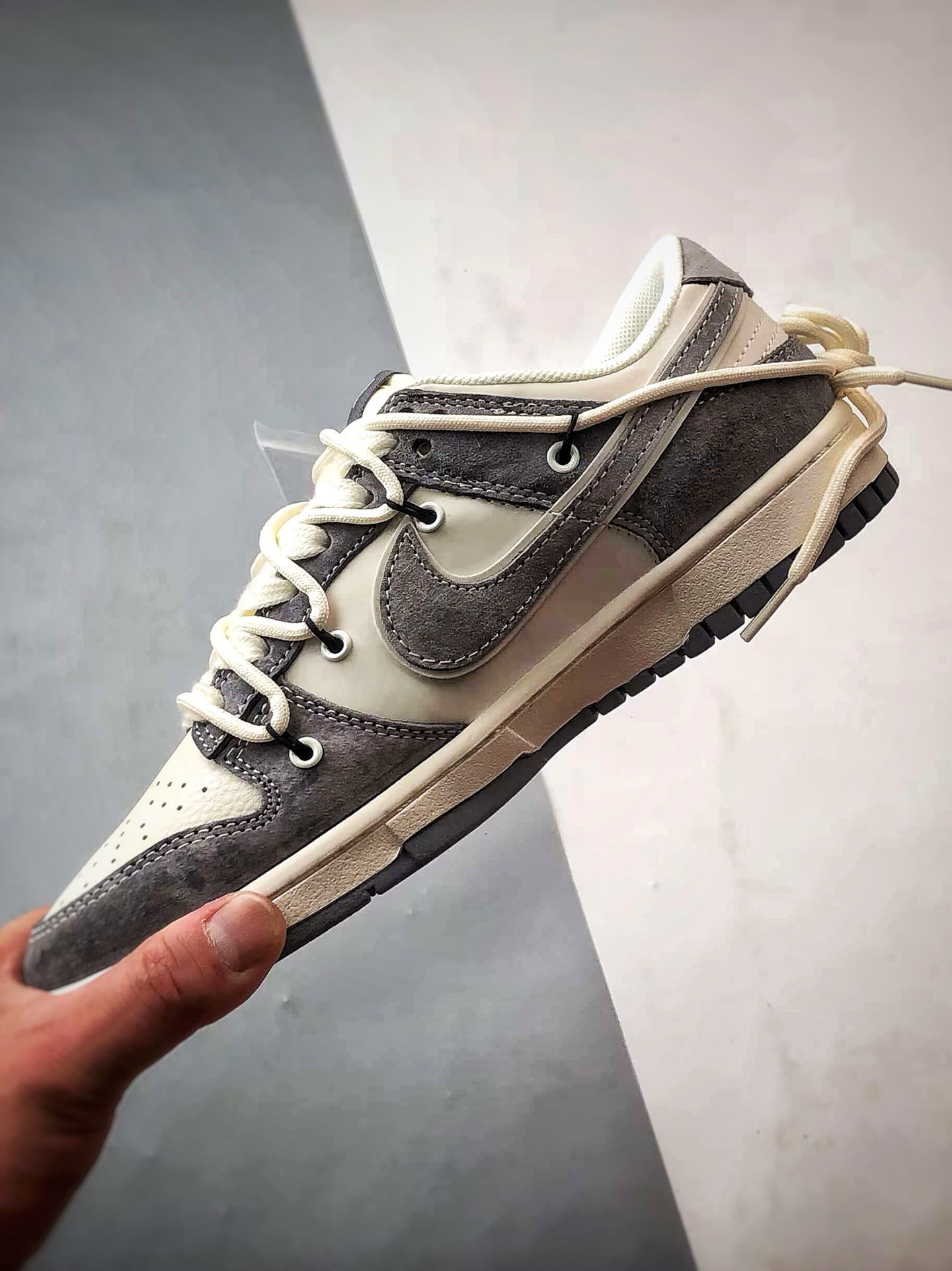 NK Dunk Low Retro ”DIY高端定制” 斯图西米白灰解构 低帮休闲运动板鞋 YX5066-328