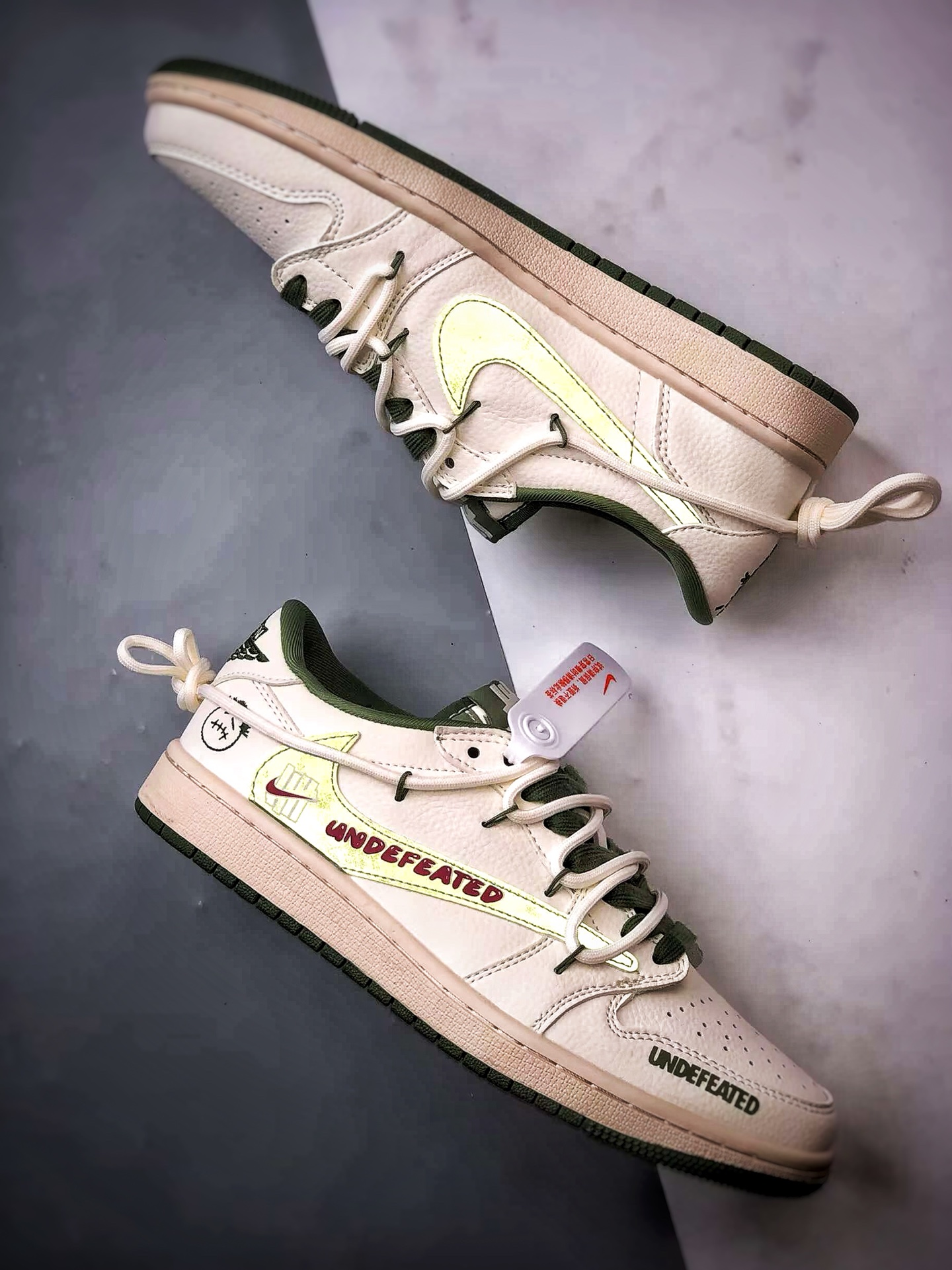 310 Air Jordan 1 Low OG ”高端定制” 五道杠米白绿倒钩解构 DM6868-097
