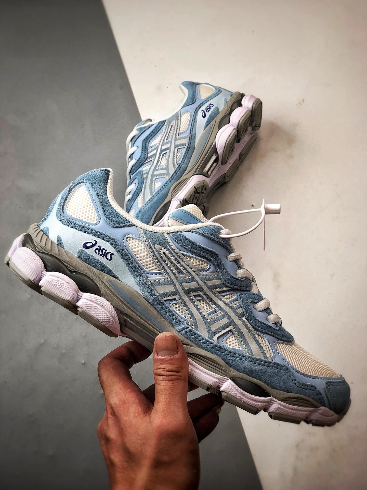 200 Asics Gel-NYC 复古单品 蓝灰色 亚瑟士新款厚底街头运动休闲鞋