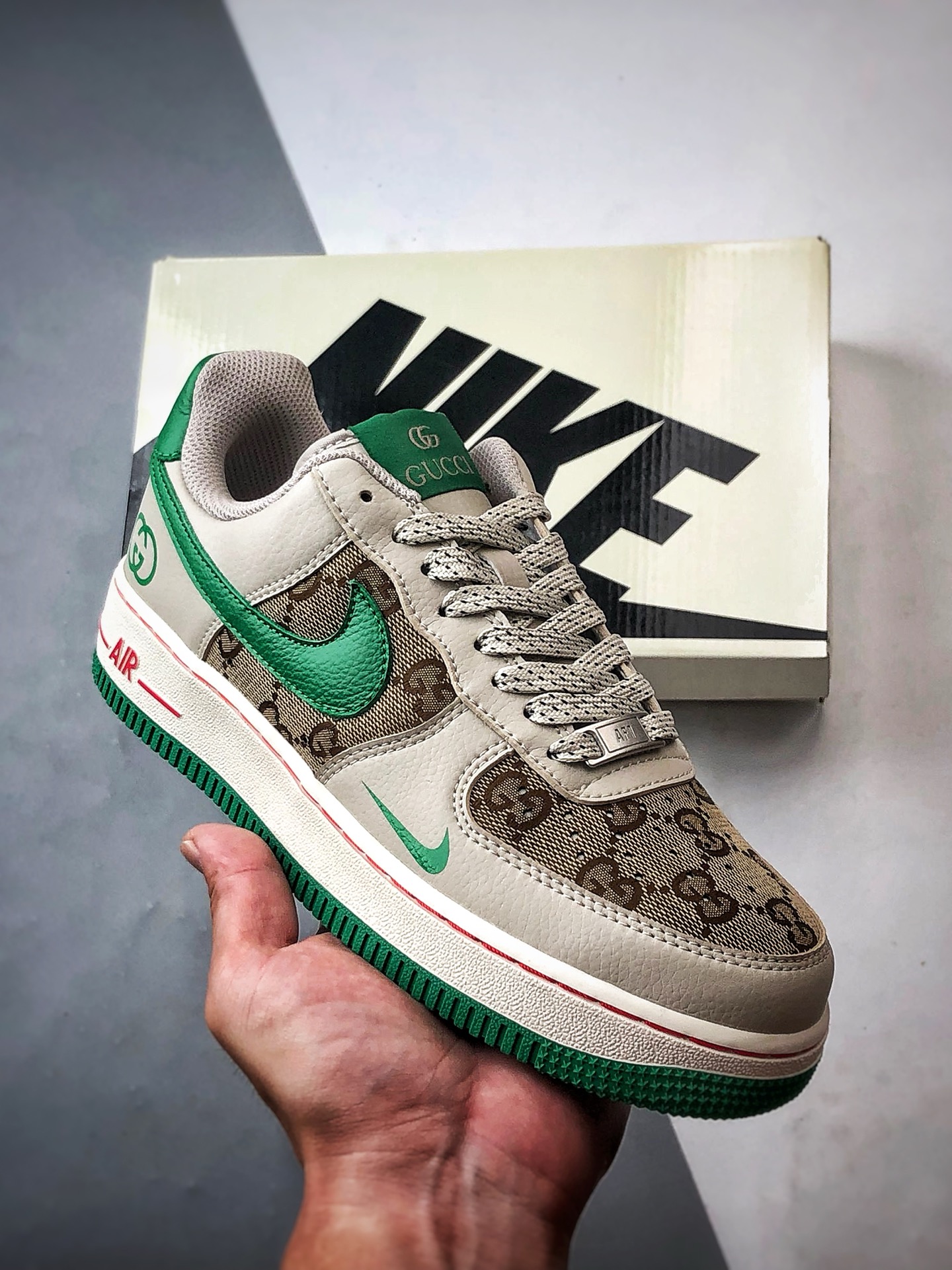 280 Gucci x Air Force 1 Low 老花灰棕绿 LW9279-003