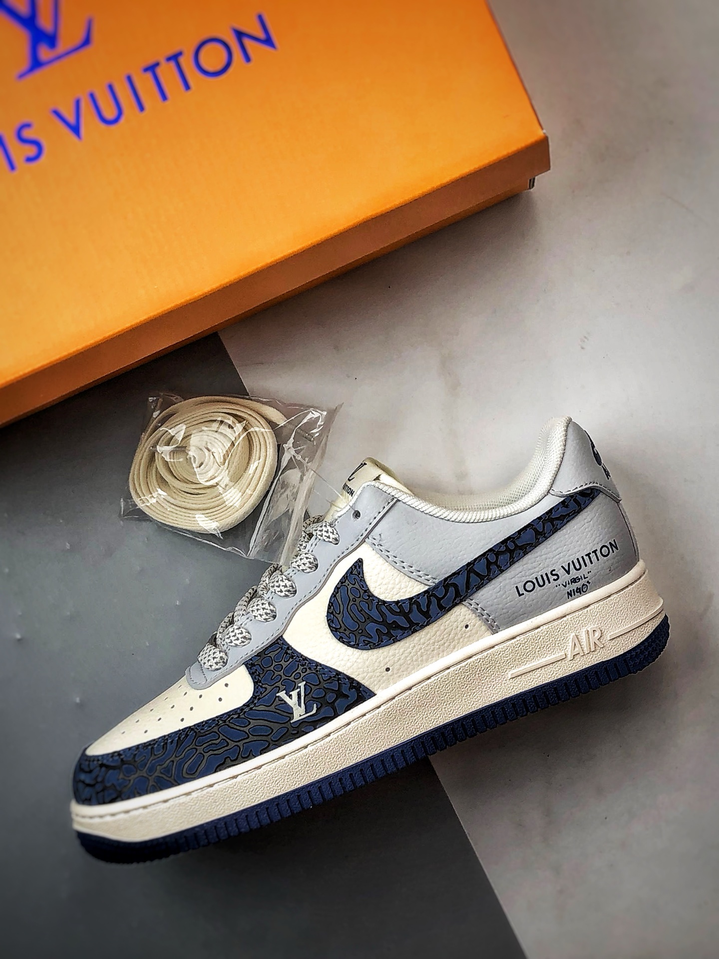 280 LV x Air Force 1 Low 白灰蓝石斑纹 JJ2508-701