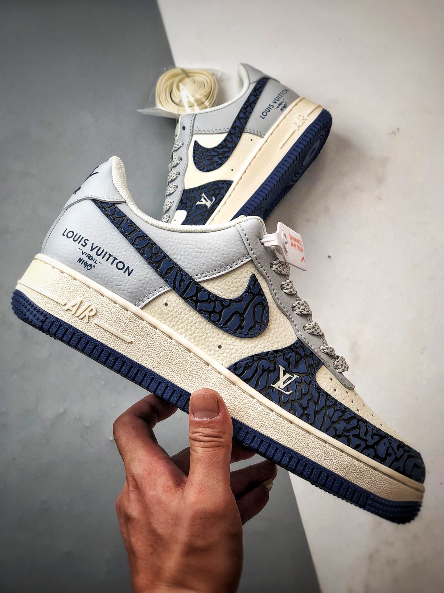 280 LV x Air Force 1 Low 白灰蓝石斑纹 JJ2508-701