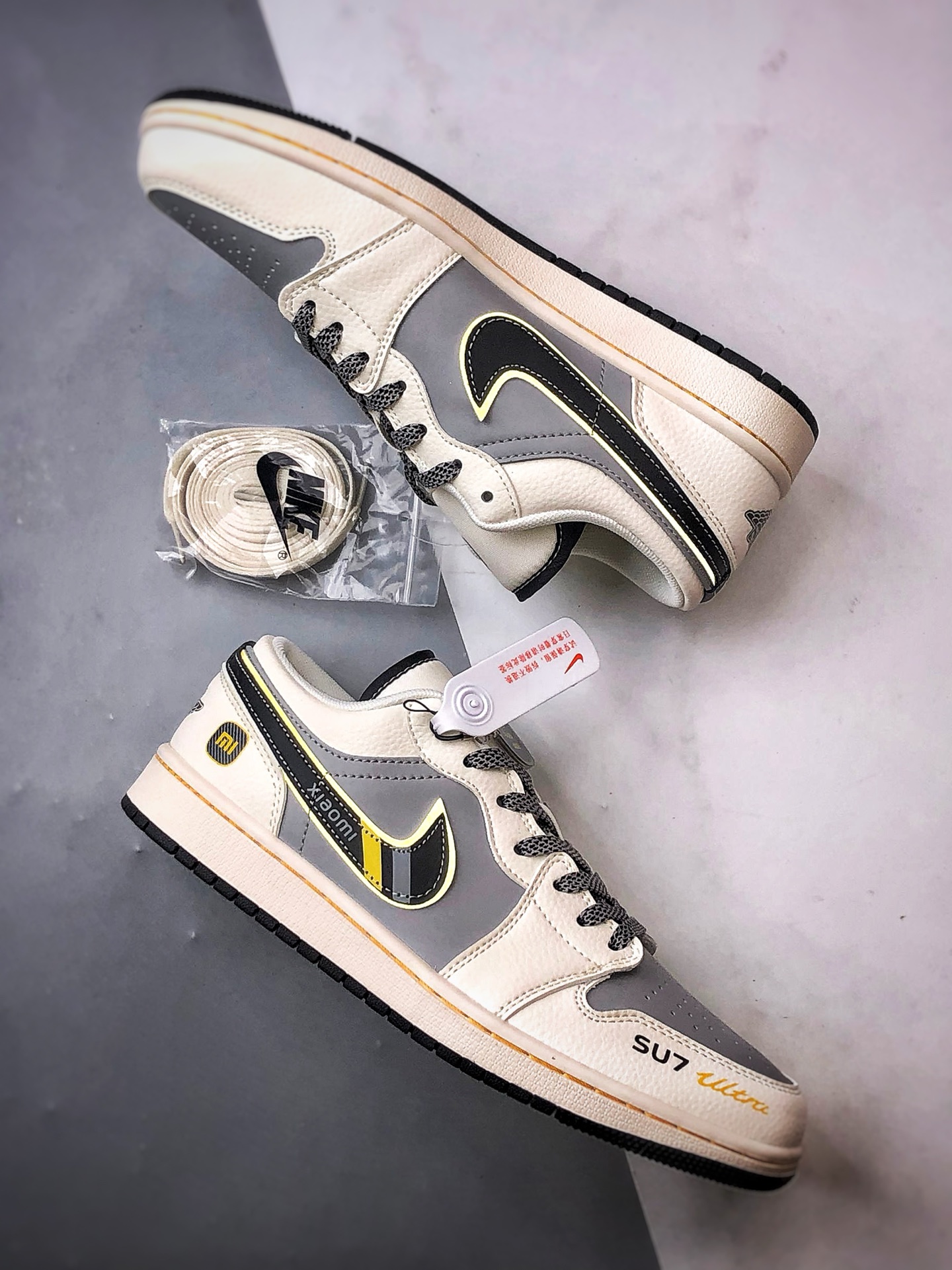 Air Jordan 1 Low OG ”高端定制” 小米su7米灰黑黄 XX3168-198