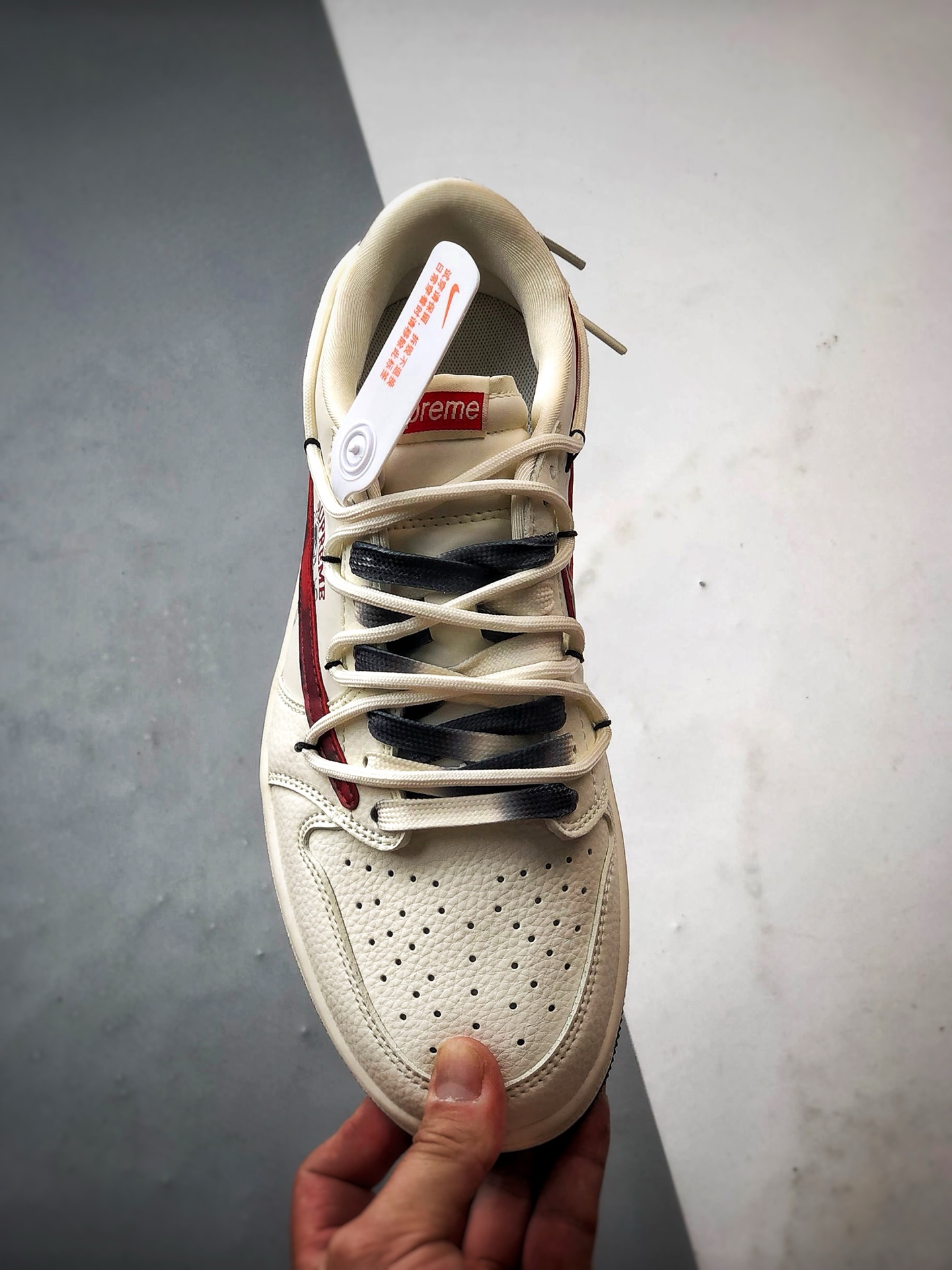 Air Jordan 1 Low OG ”高端定制” Sup白黑红倒钩解构 DM6868-109